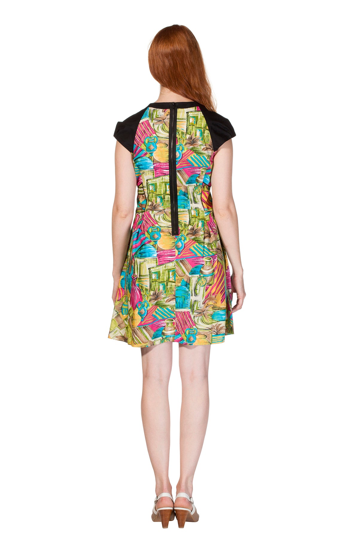 Frühjahrs-Kleid KAREN Pima Baumwolle-mehrfarbig