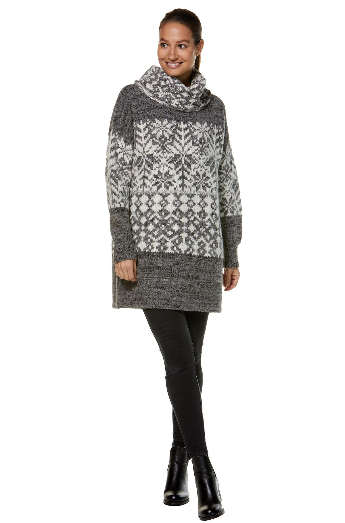 Alpaka Pullover NATURA aus 100% Alpaka-anthrazit