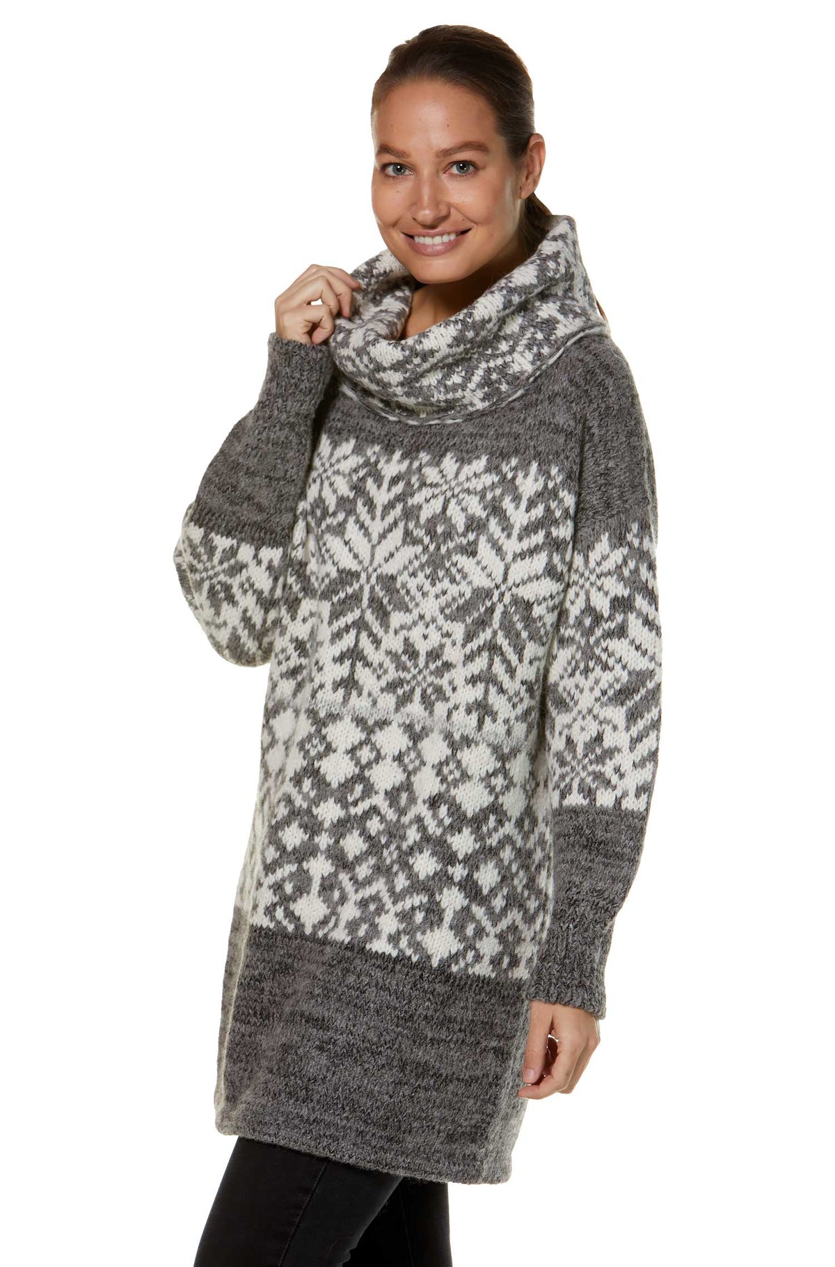 Alpaka Pullover NATURA aus 100% Alpaka-anthrazit