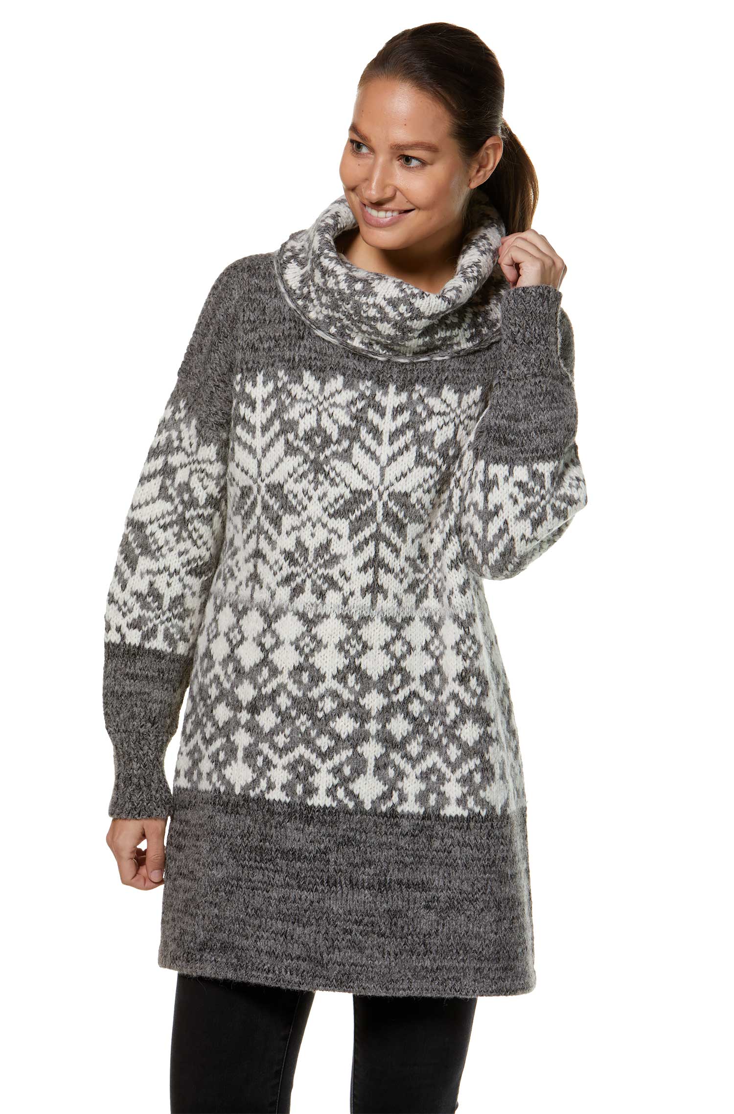 Alpaka Pullover NATURA aus 100% Alpaka-anthrazit