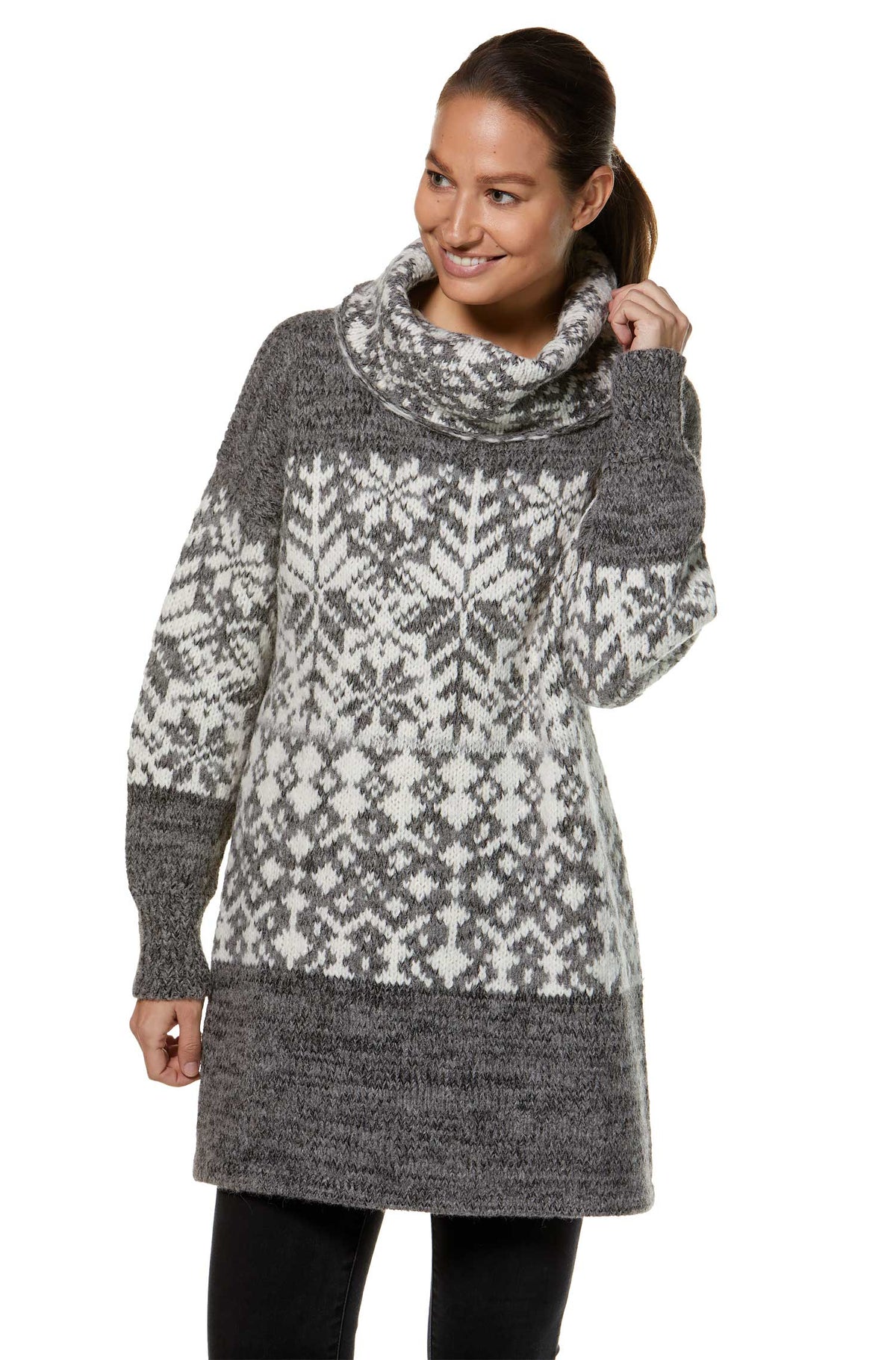 Alpaka Pullover NATURA aus 100% Alpaka-anthrazit