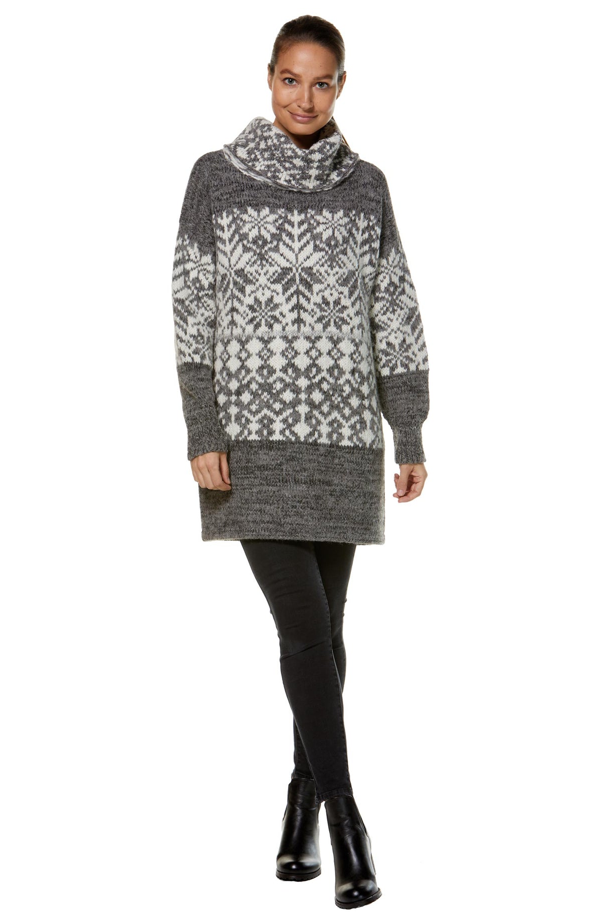 Alpaka Pullover NATURA aus 100% Alpaka-anthrazit