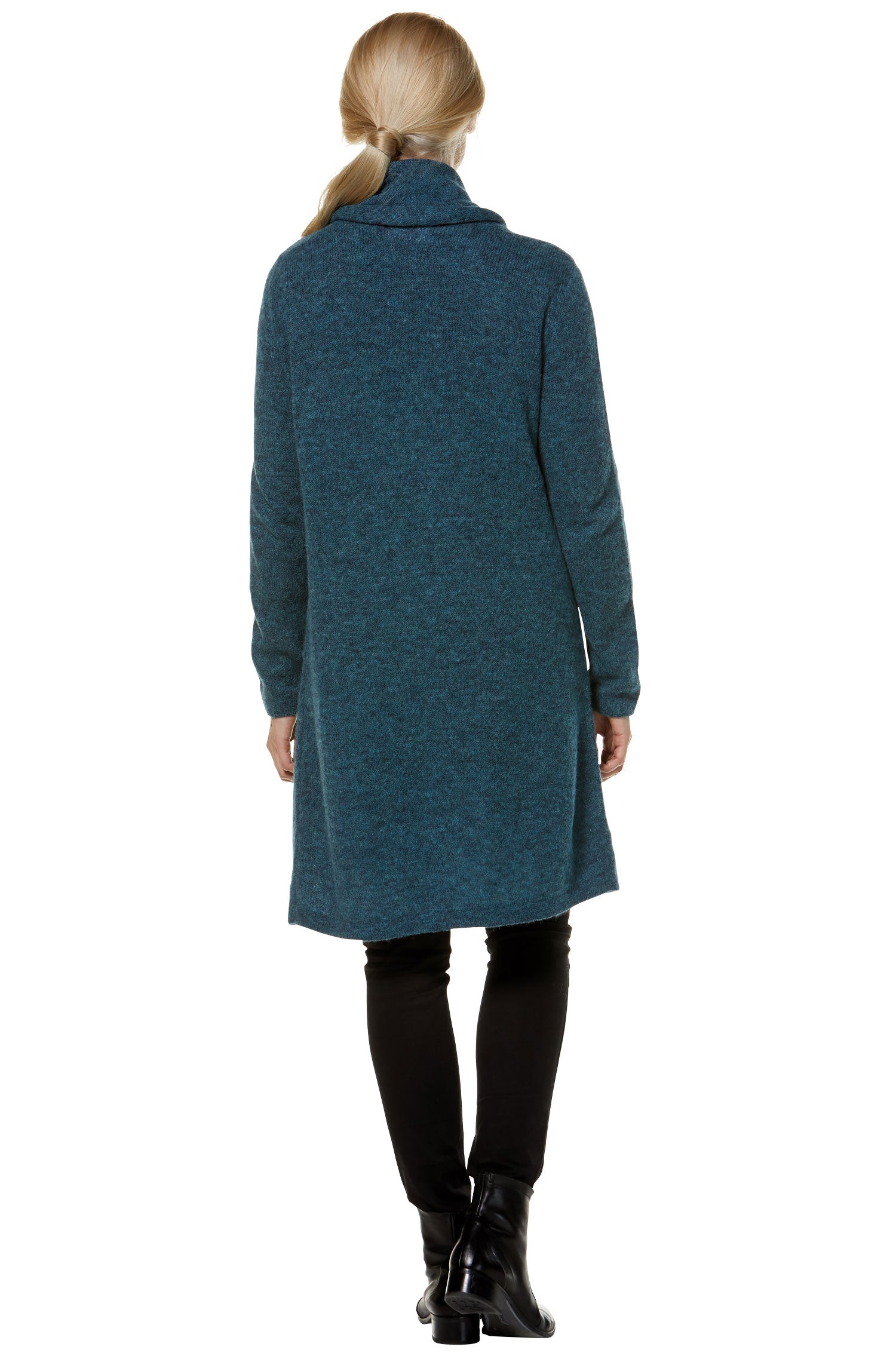 Alpaka Strickjacke PAULINA aus Baby Alpaka und Wolle-petrol