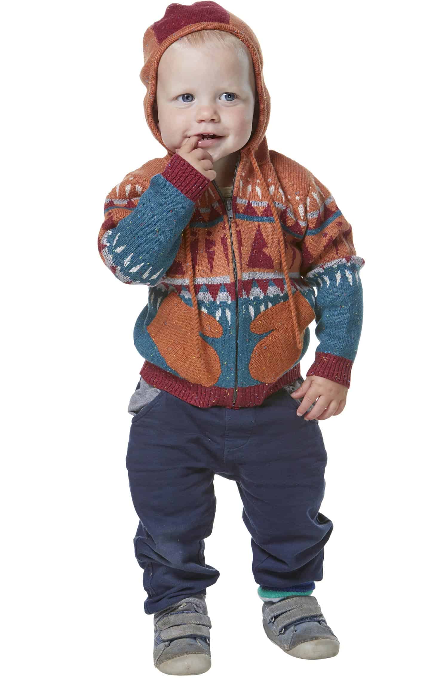 Alpaka Strickjacke ELI für Kinder Baumwolle und Baby Alpaka-orange