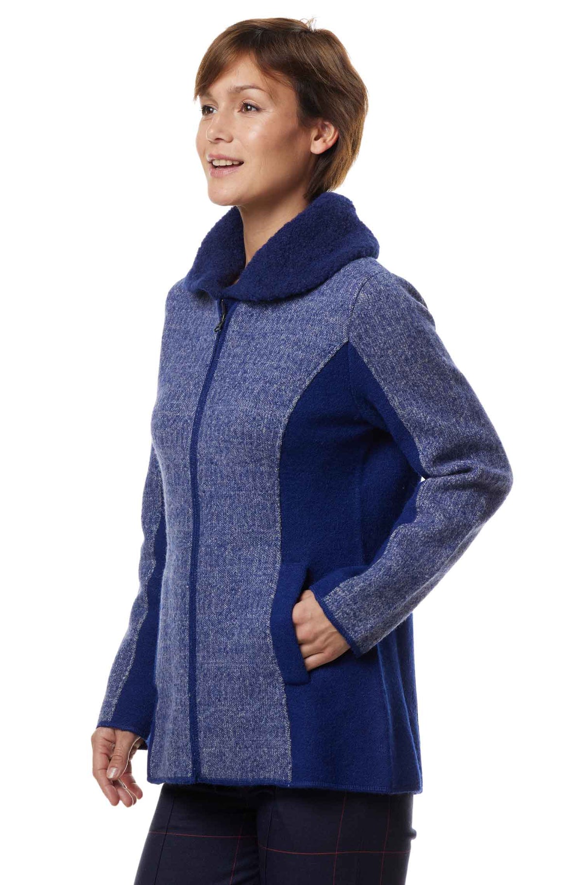 Alpaka Filzjacke MUJAL-blau