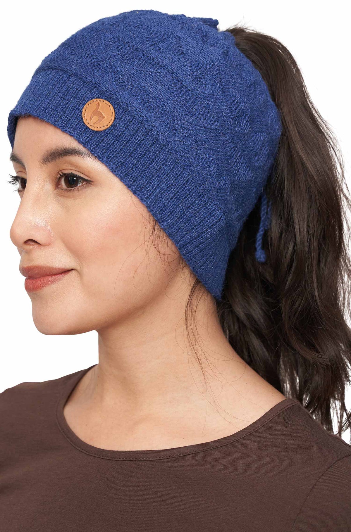 Alpaka Mütze MUJAL aus 100% Baby Alpaka-blau