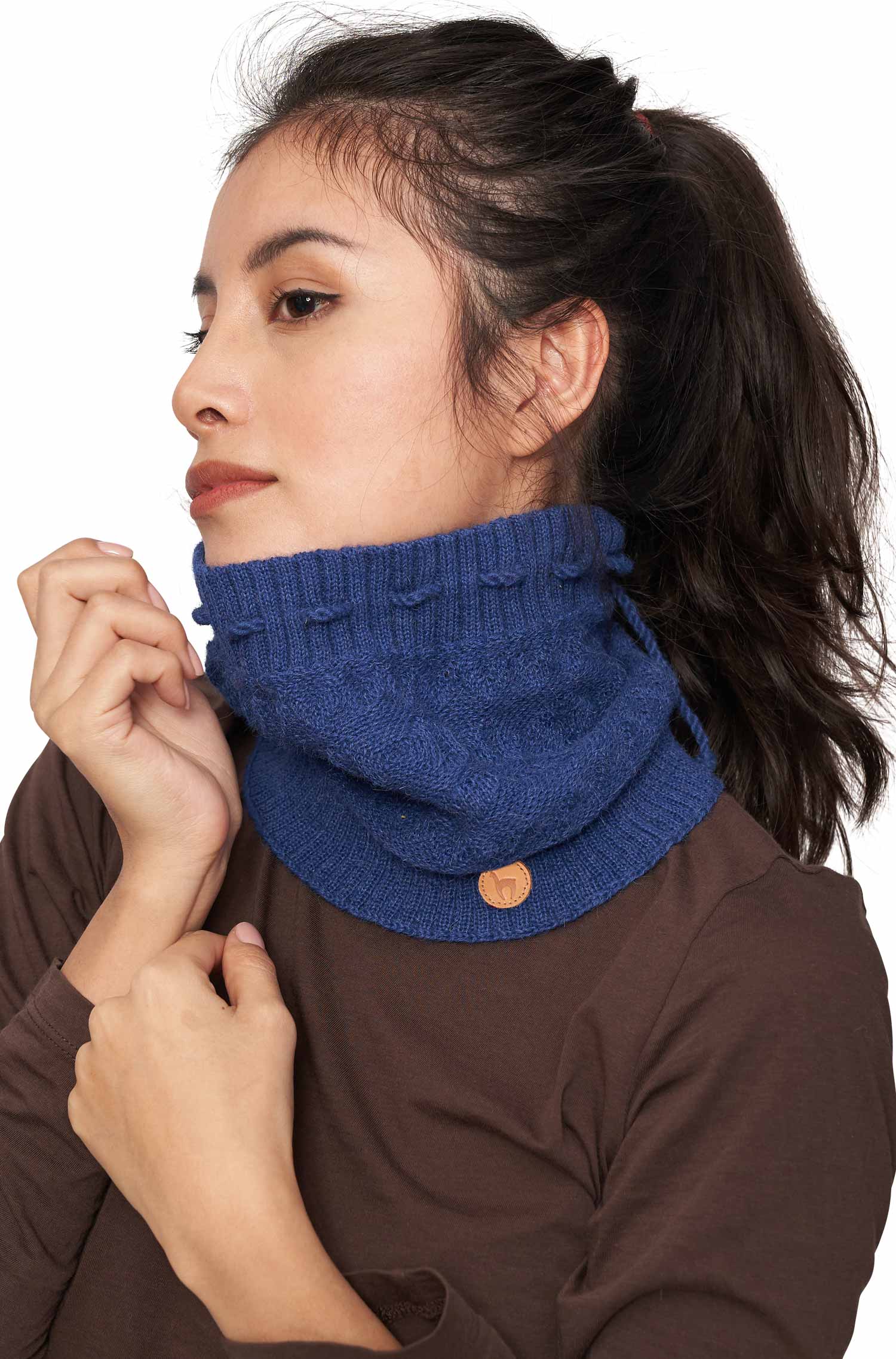 Alpaka Mütze MUJAL aus 100% Baby Alpaka-blau