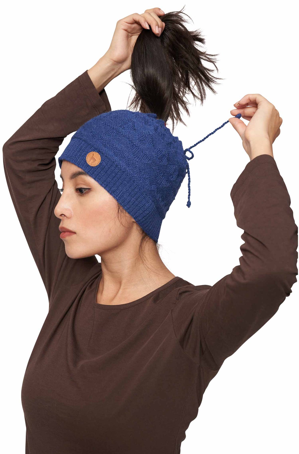 Alpaka Mütze MUJAL aus 100% Baby Alpaka-blau