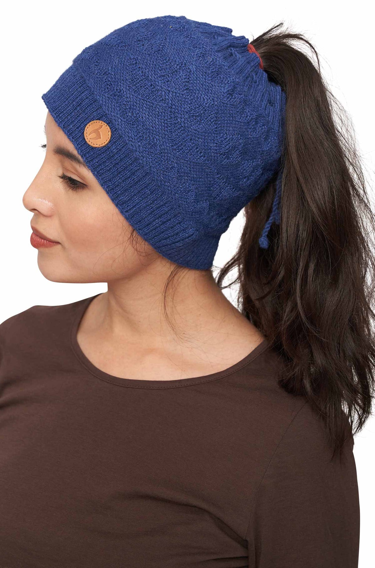 Alpaka Mütze MUJAL aus 100% Baby Alpaka-blau