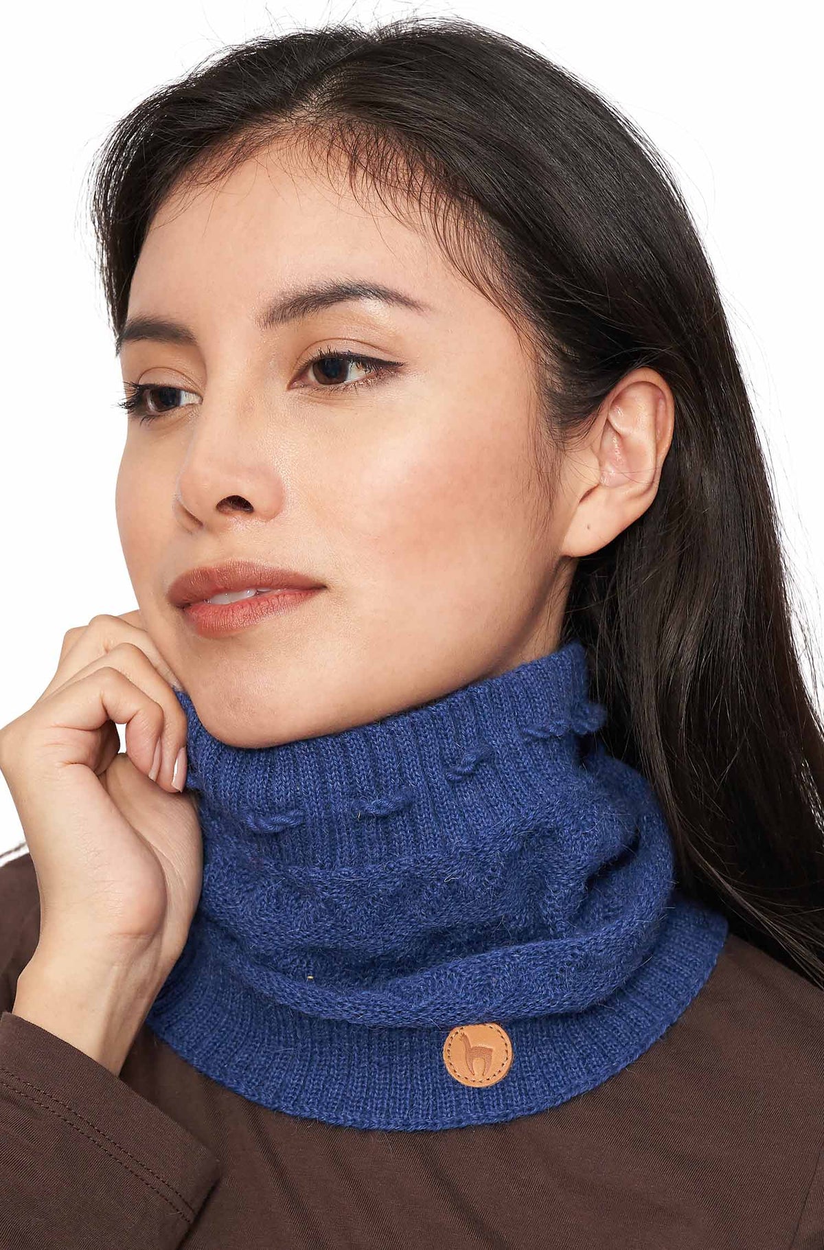 Alpaka Mütze MUJAL aus 100% Baby Alpaka-blau