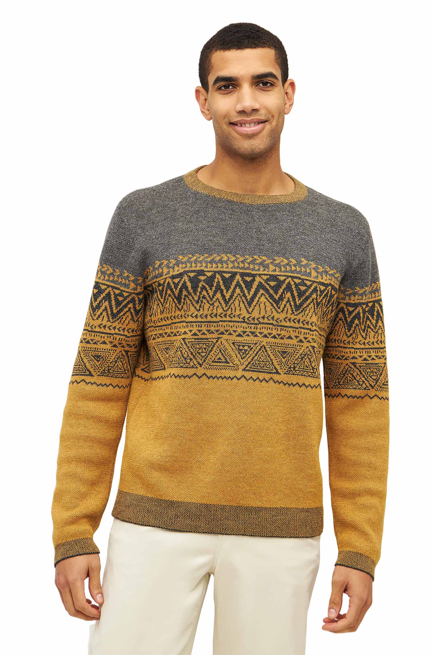 Alpaka Rundhals Pullover GIORGIO aus 100% Baby Alpaka-anthrazit