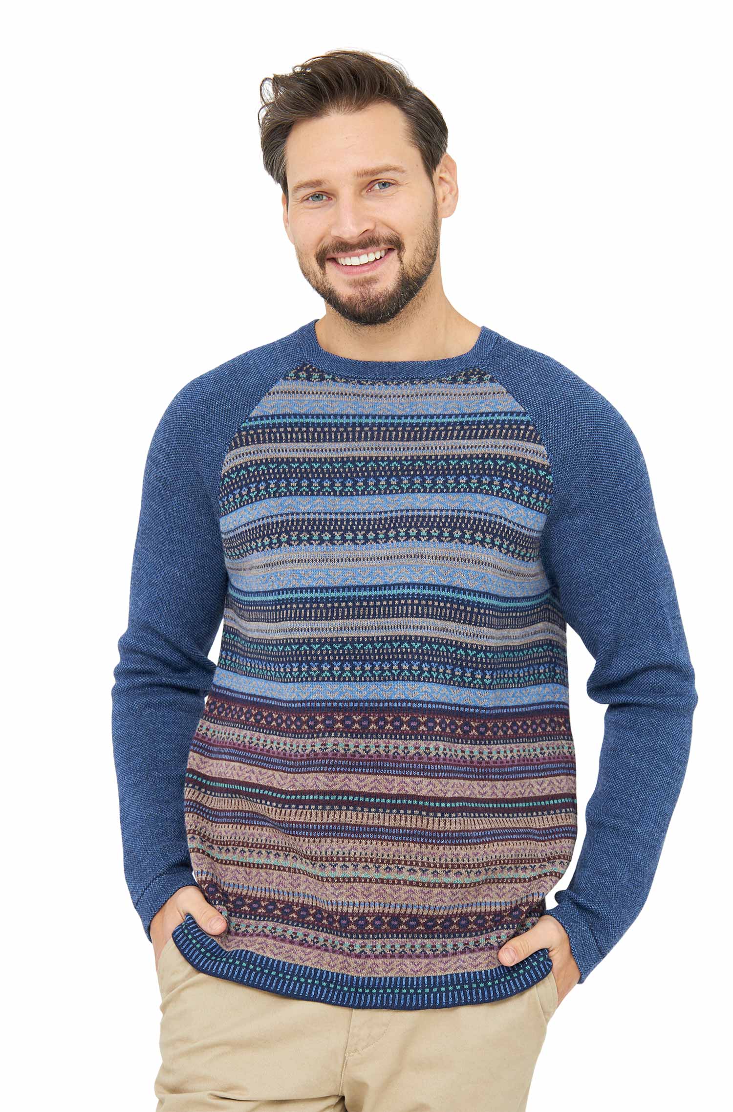 Alpaka Pullover DARIO aus 100% Baby Alpaka-multi