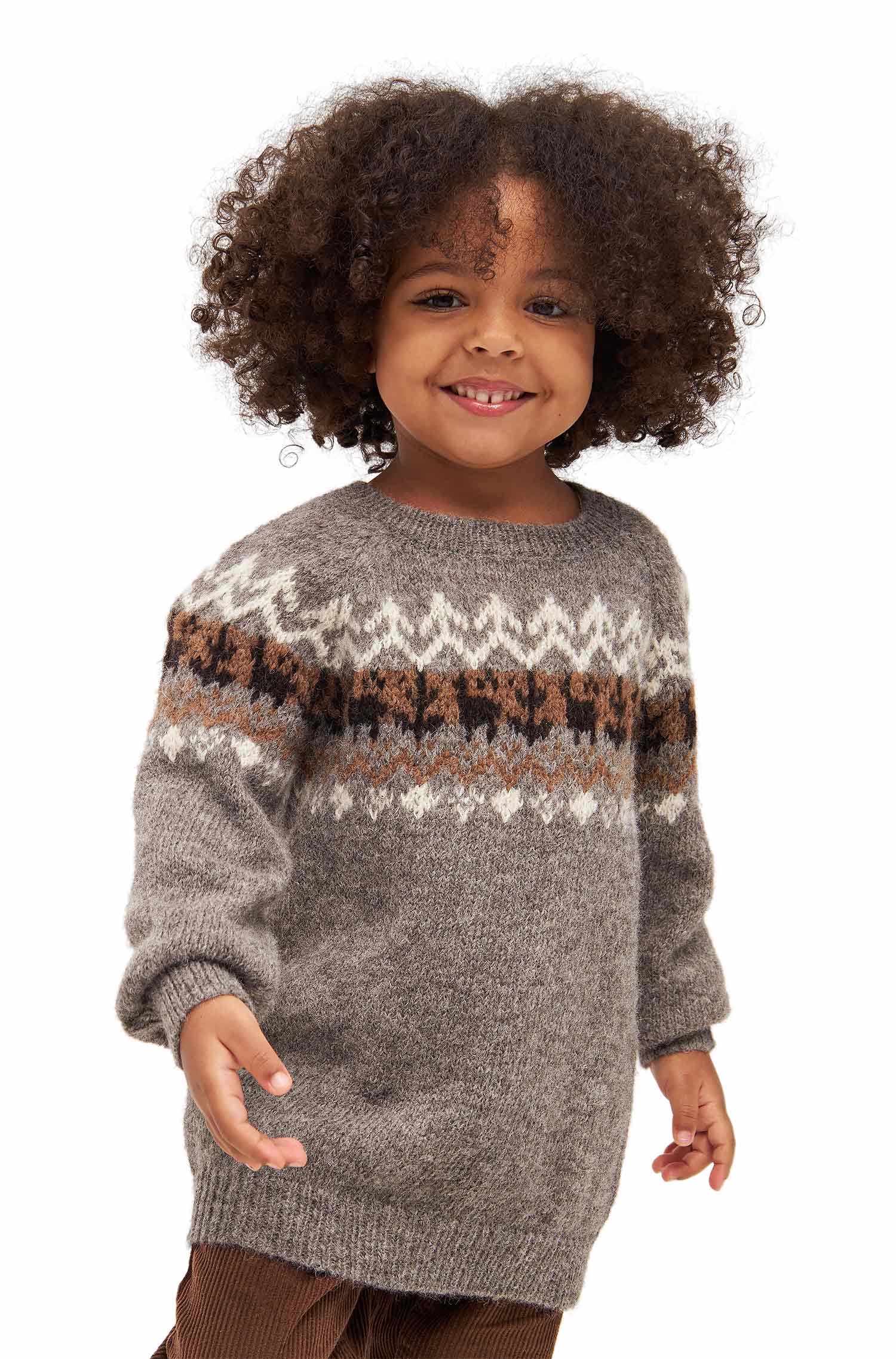 Alpaka Kinder Pullover NATURA aus 100% ungefärbtem Alpaka-anthrazit