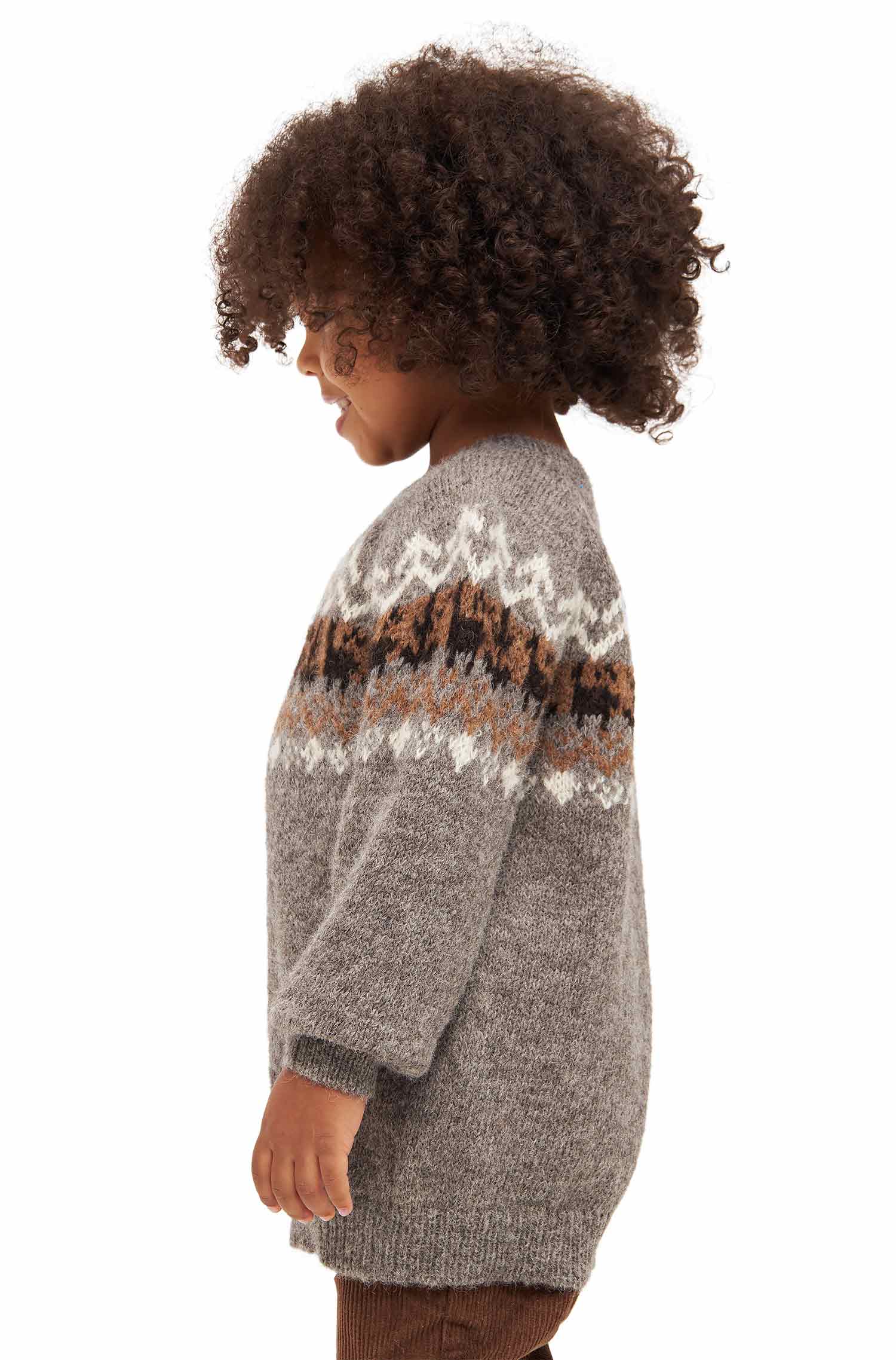 Alpaka Kinder Pullover NATURA aus 100% ungefärbtem Alpaka-anthrazit
