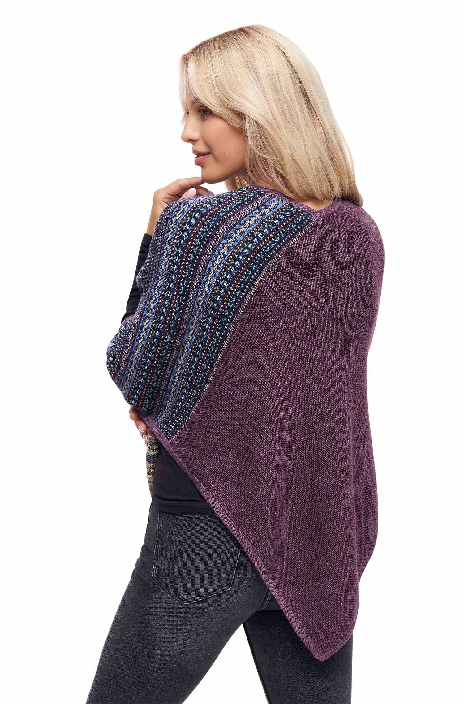 Alpaka Poncho DILAYA aus 100% Baby Alpaka-orchidee