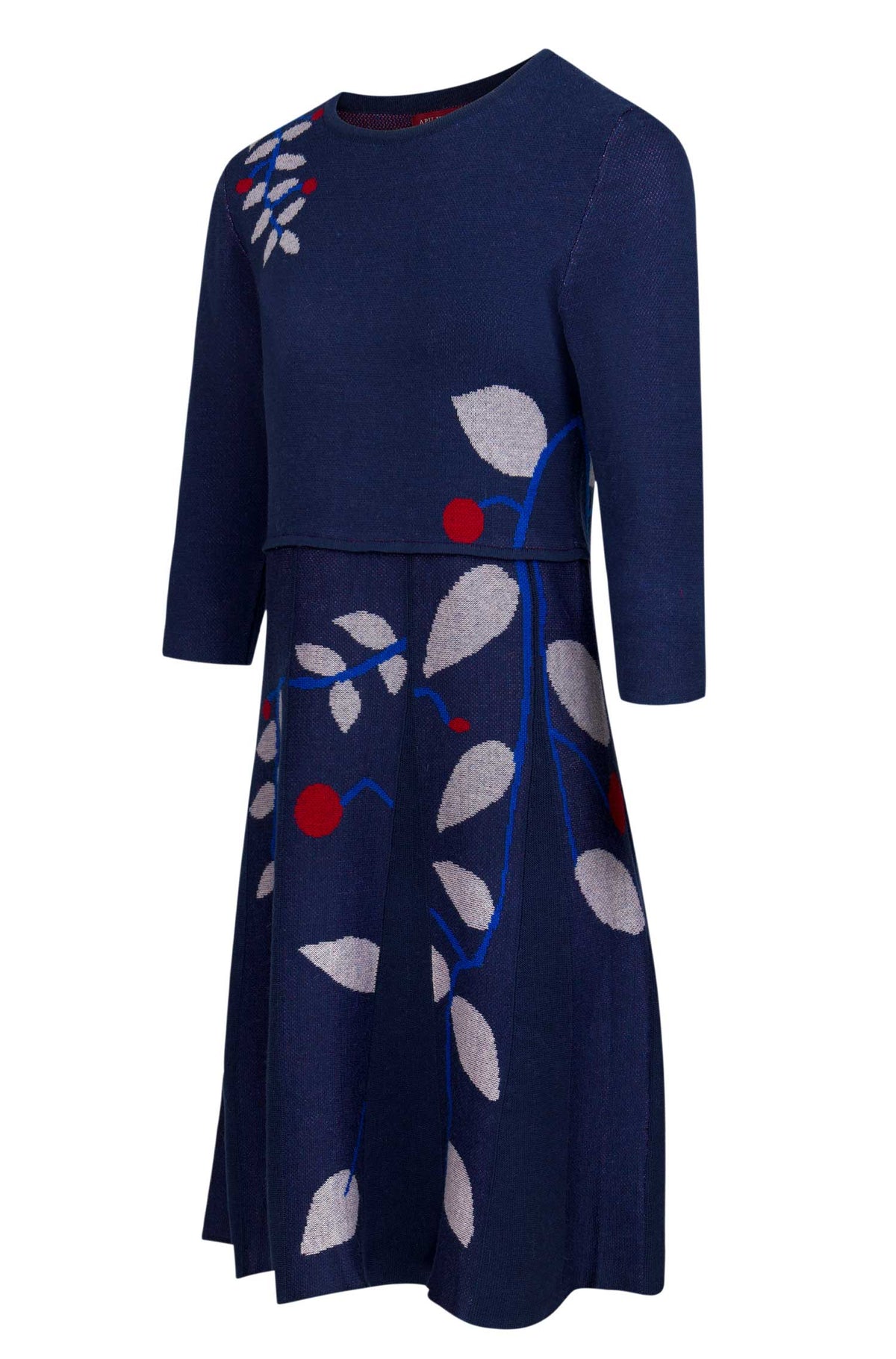 Alpaka Kleid BELLA mit Royal Alpaka-blau
