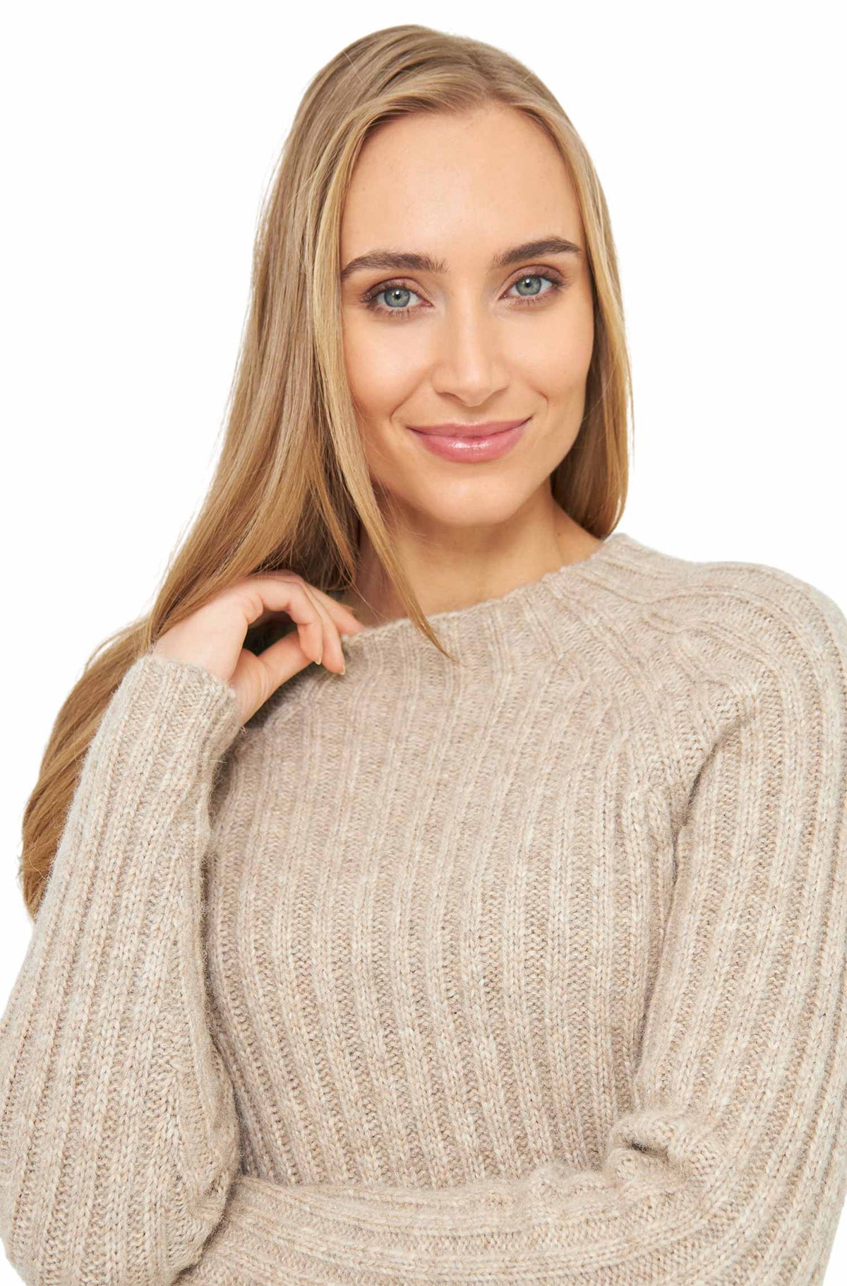 Alpaka Pullover DOLCE mit Baby Alpaka und Wolle-sand
