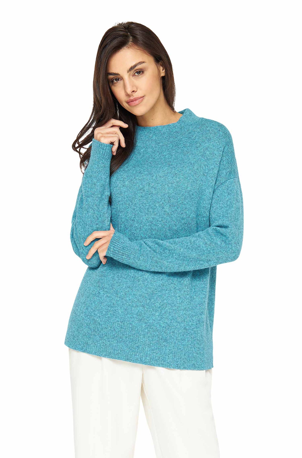 Alpaka Pullover GRAZIA aus Alpaka-Merino-Mix-türkis