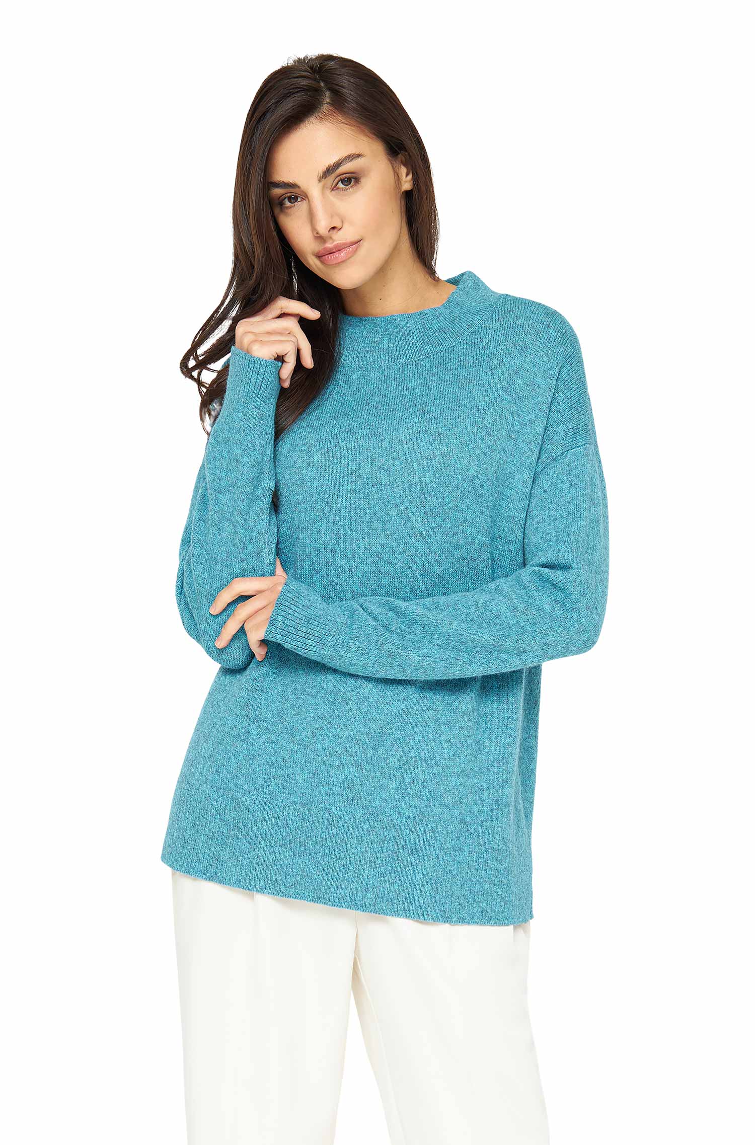 Alpaka Pullover GRAZIA aus Alpaka-Merino-Mix-türkis