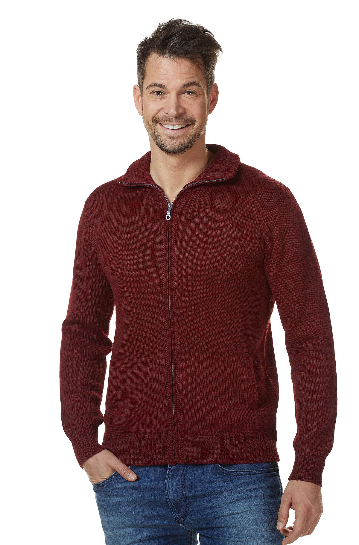 Alpaka Strickjacke RONALDO-rot