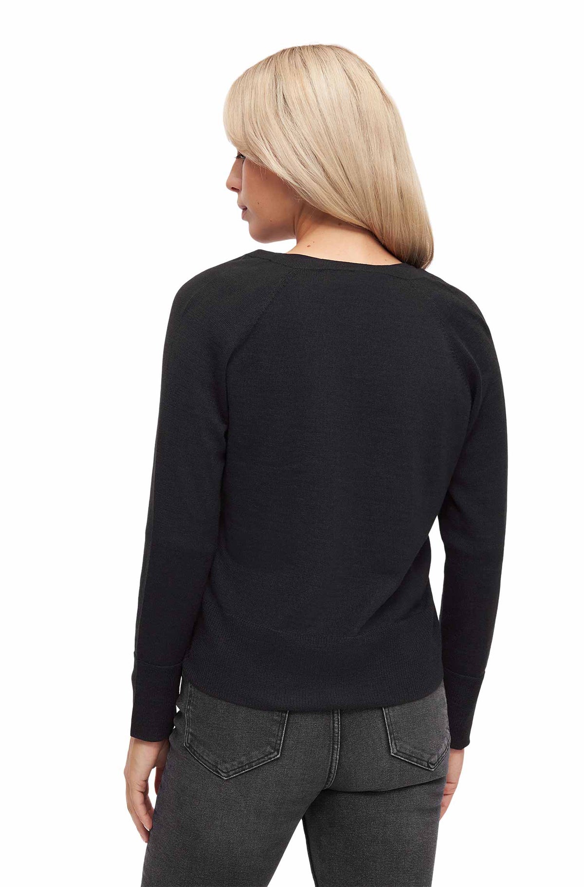 Cardigan ALINA aus Baby-Alpaka-Baumwoll-Mix-schwarz