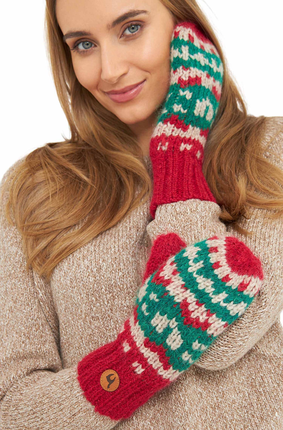 Alpaka Fäustlinge NAVIDAD aus Alpaka-Merino-Mix-navidad