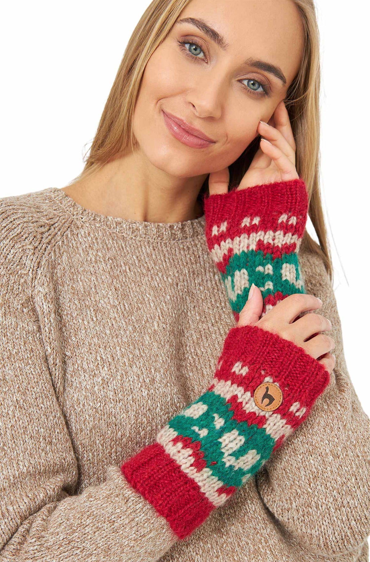 Alpaka Pulswärmer NAVIDAD aus Alpaka-Merino-Mix-navidad