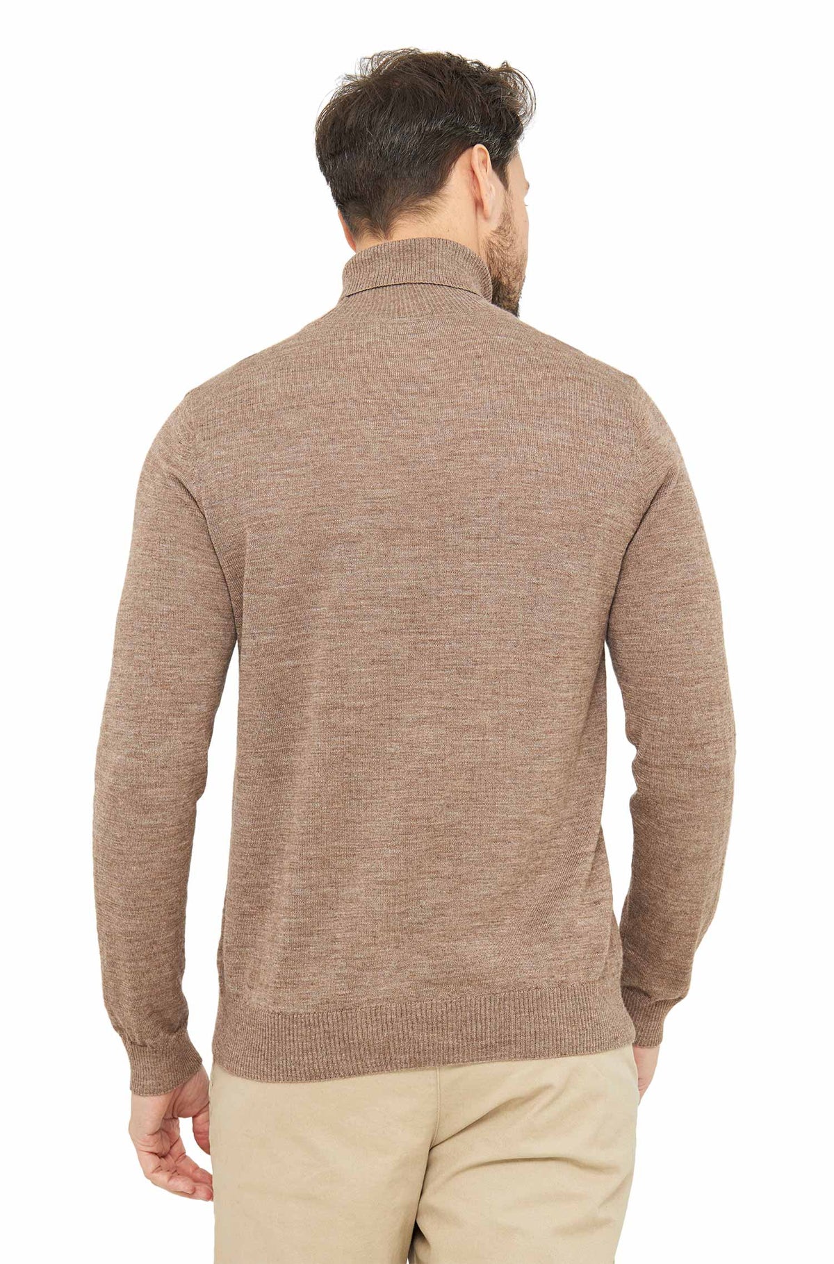 Alpaka Rollkragen Pullover MADAI aus Baby Alpaka und Seide-sand