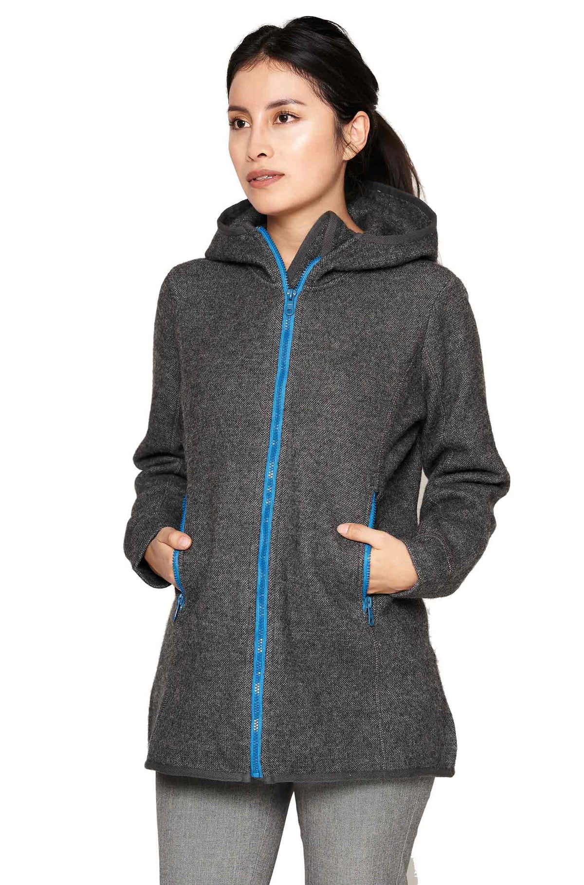 Alpaka Kapuzenjacke ALPACA SPORT-anthrazit