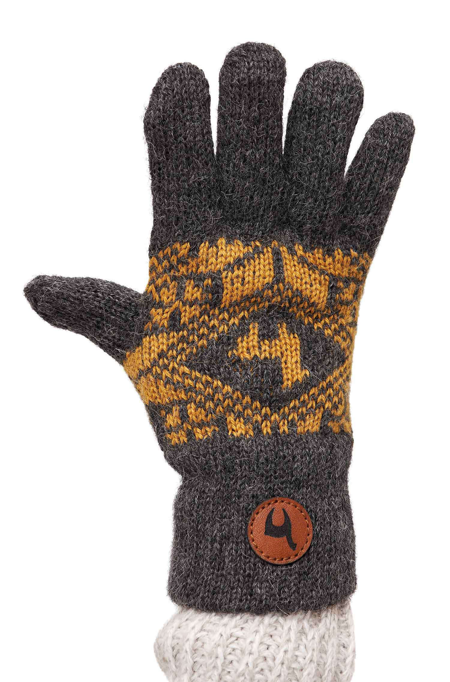 Alpaka Fingerhandschuhe ANDEN ROCA aus 100% Alpaka Superfine-grau