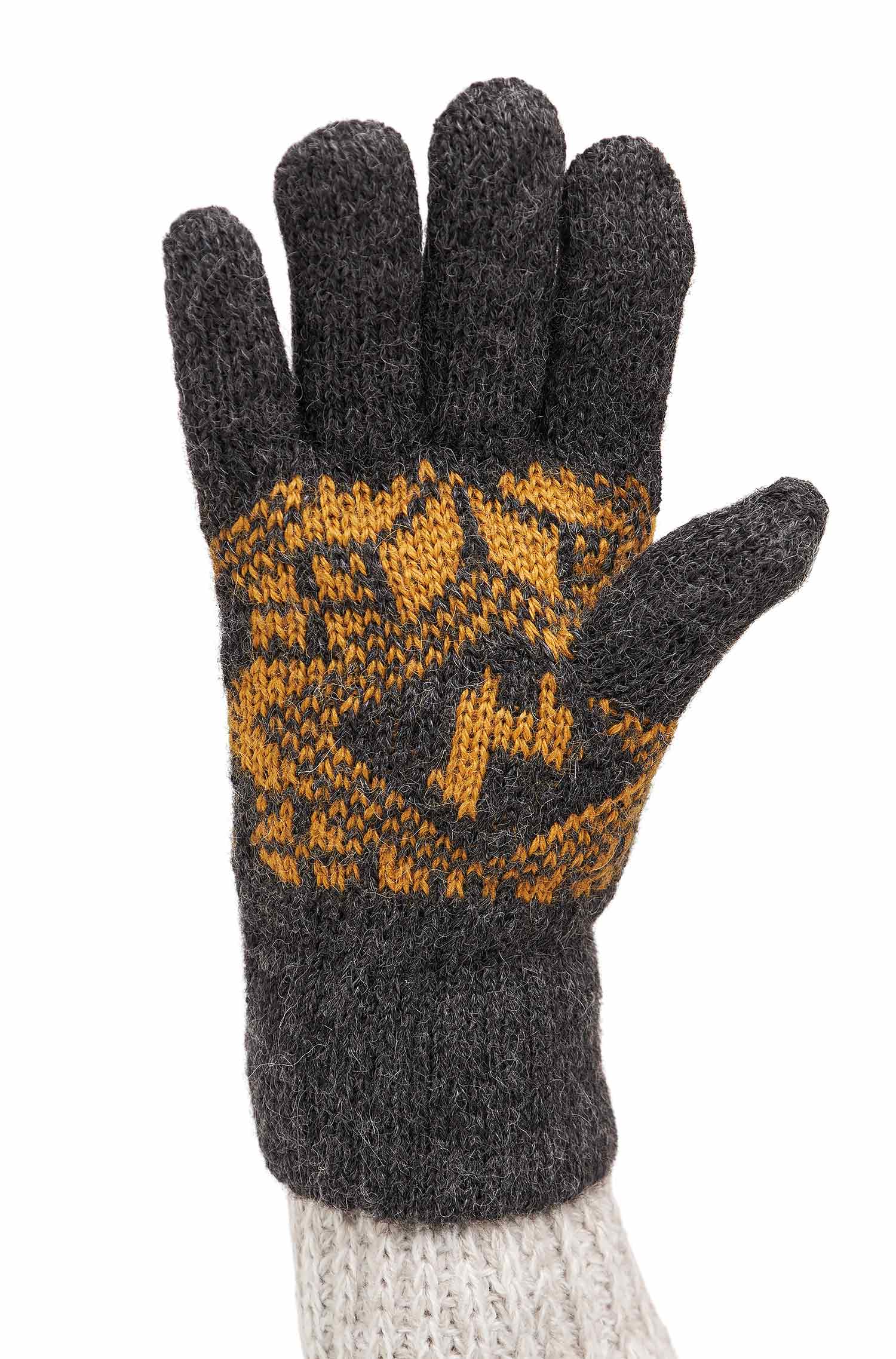 Alpaka Fingerhandschuhe ANDEN ROCA aus 100% Alpaka Superfine-grau