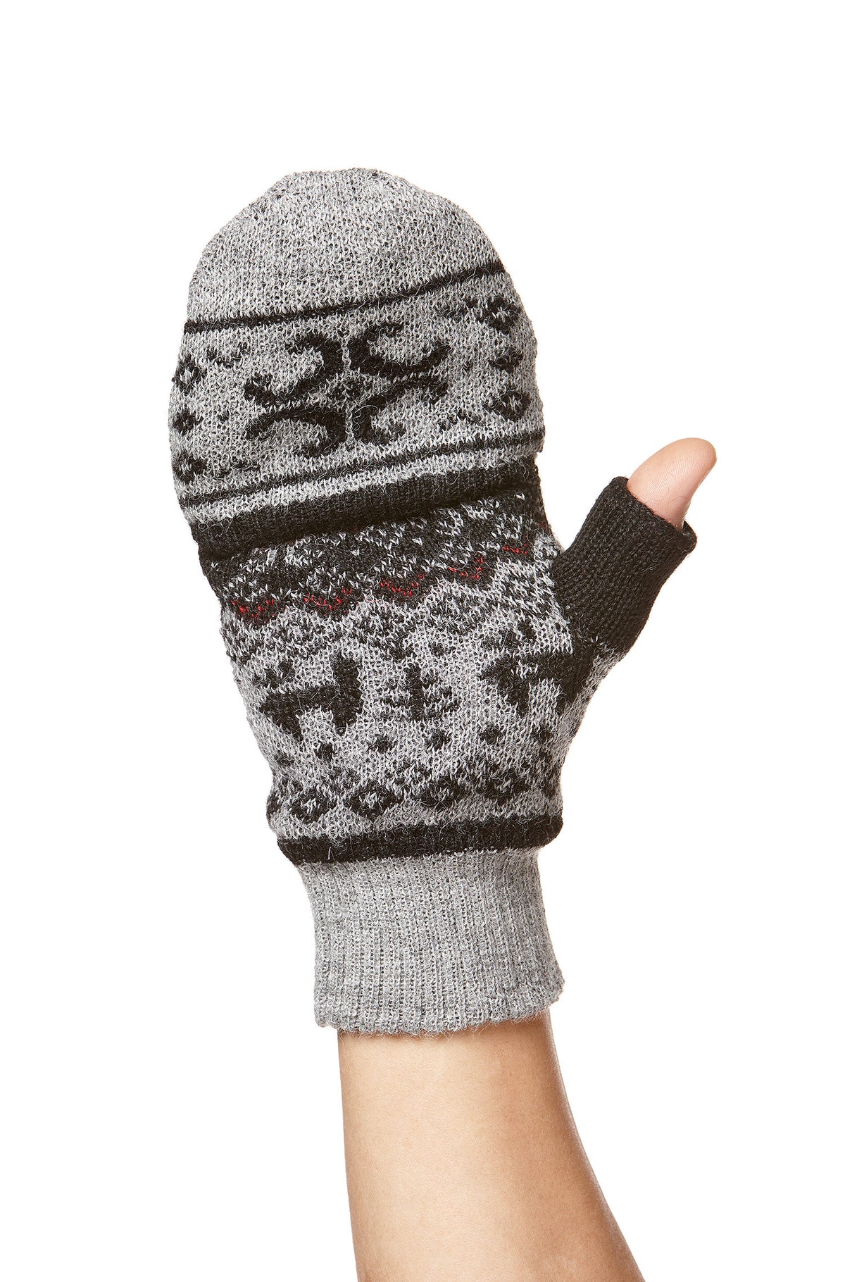 Alpaka Känguru Handschuhe ANDEN VIENTOS-grau