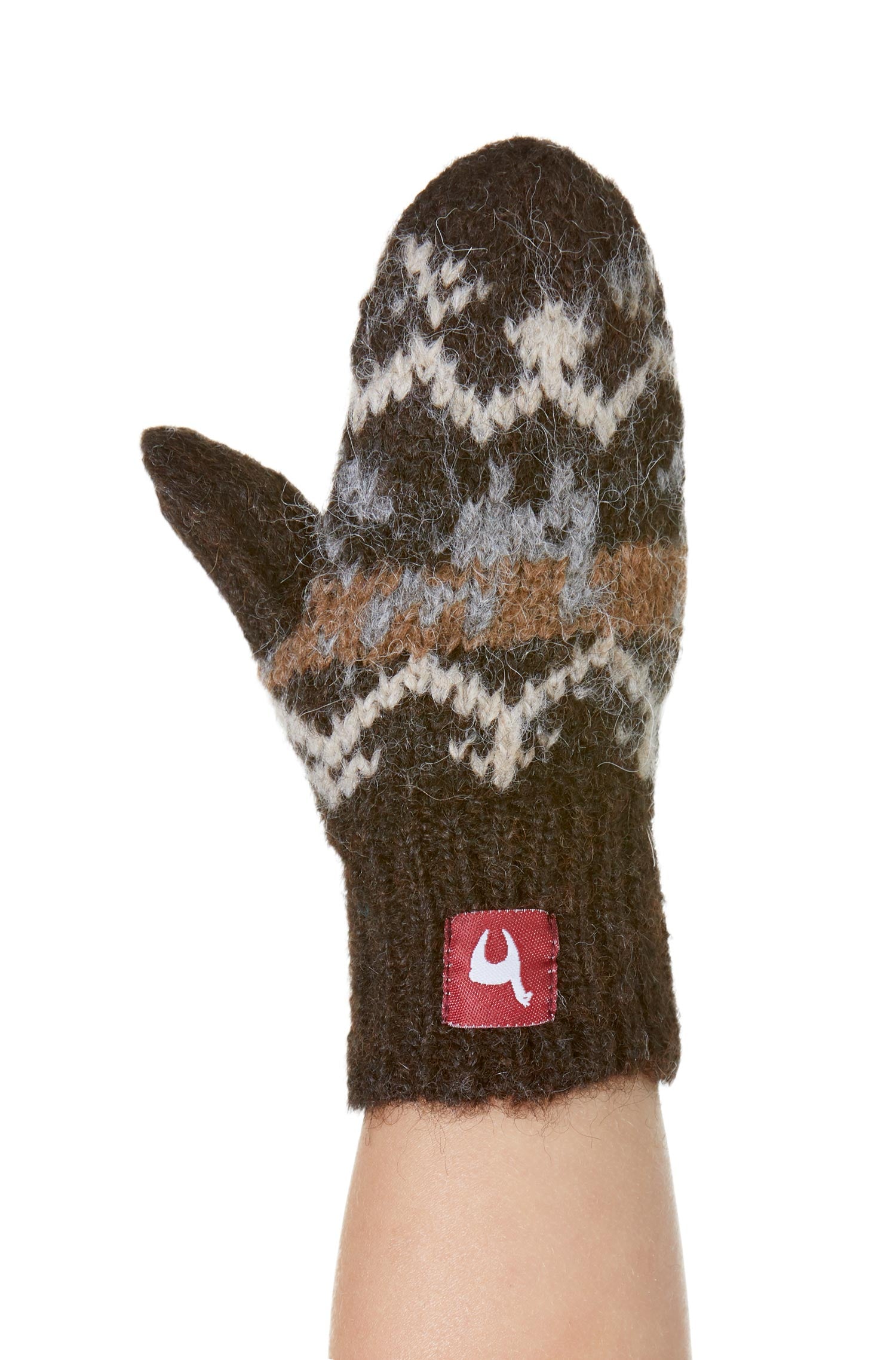 Alpaka Fausthandschuhe NATURA (Baby 6-8 Monate) aus 100% Alpaka Superfine-dunkelbraun