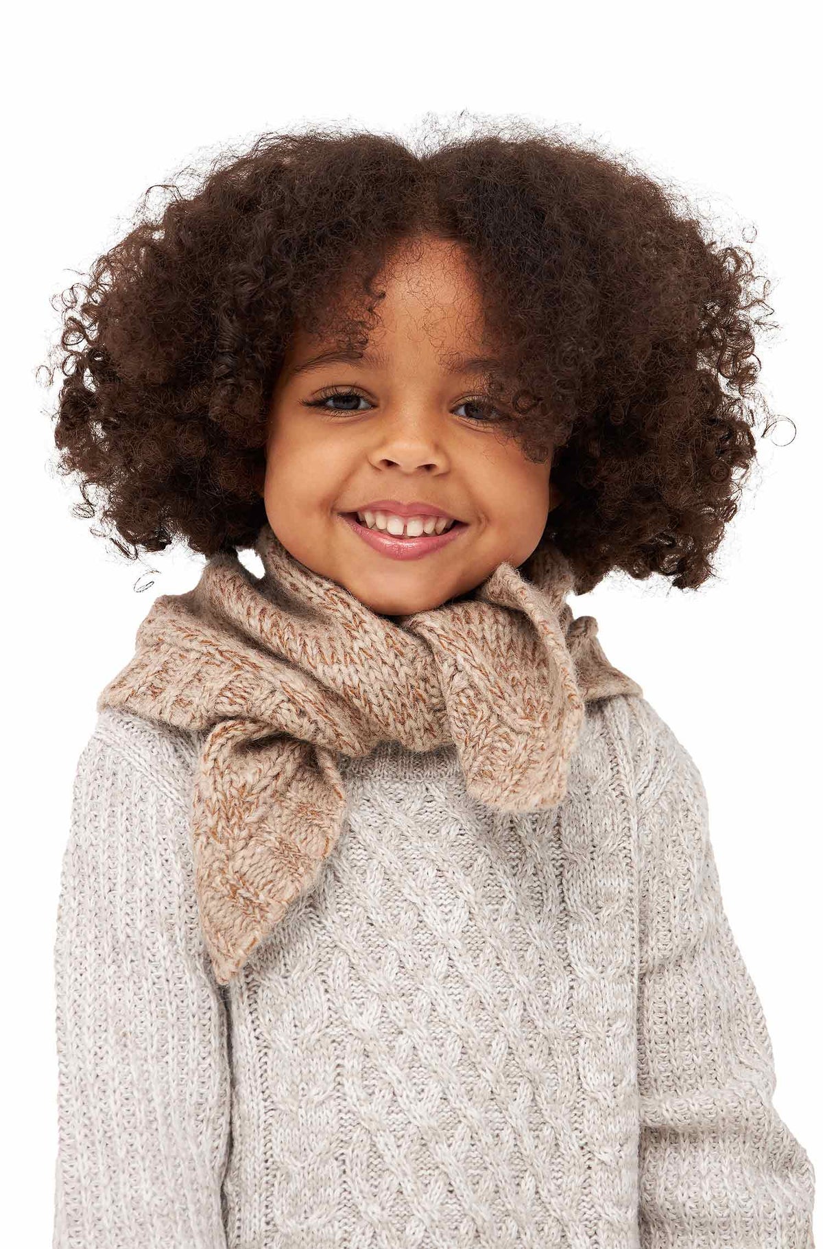 Alpaka Schal MOMO (für Kinder) aus Baby Alpaka-Merino-Mix-beige