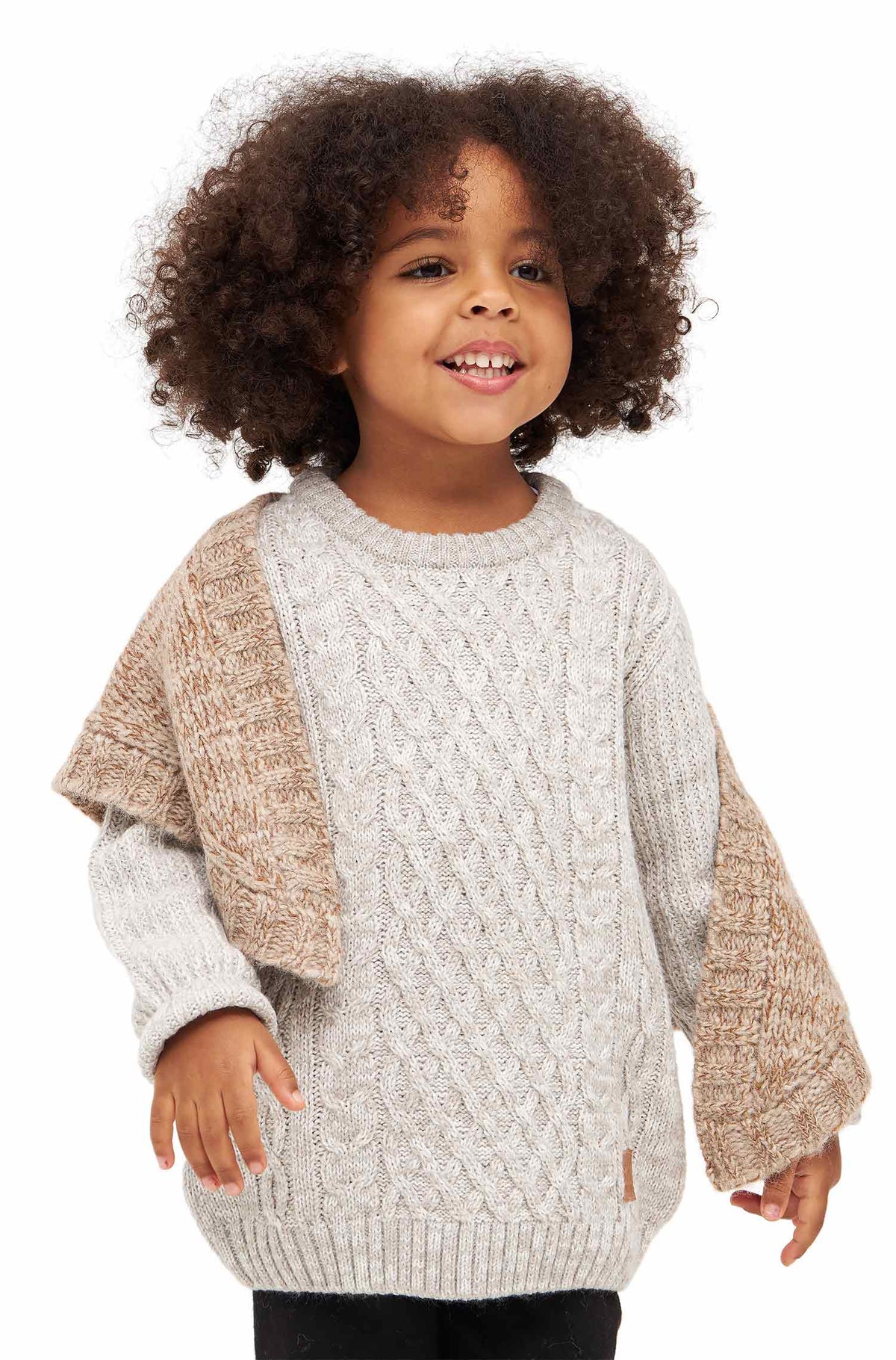 Kinder Dreieckschal MOMO-beige