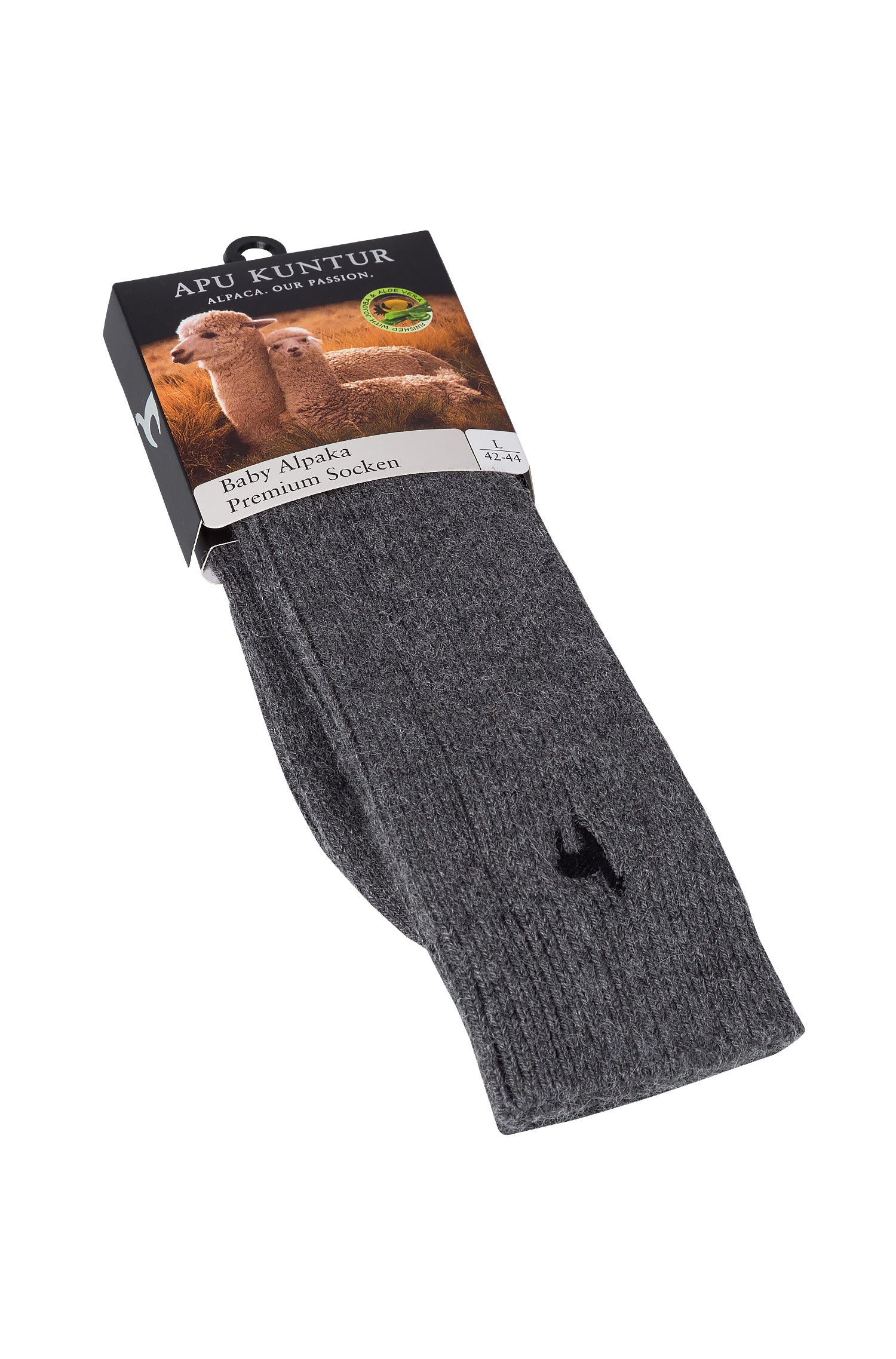 Alpaka Socken PREMIUM aus 70% Baby Alpaka & 25% Baumwolle-grau