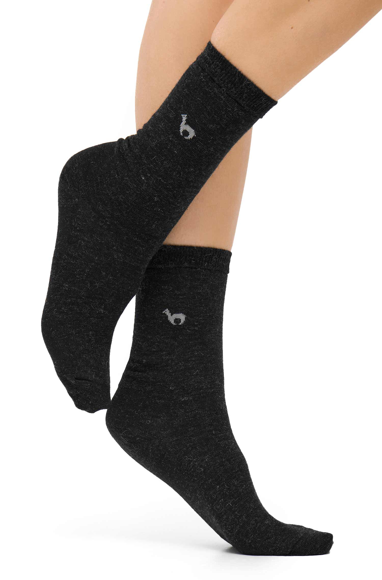 Alpaka Socken BUSINESS PREMIUM aus 70% Alpaka & 20% Pima Baumwolle-anthrazit