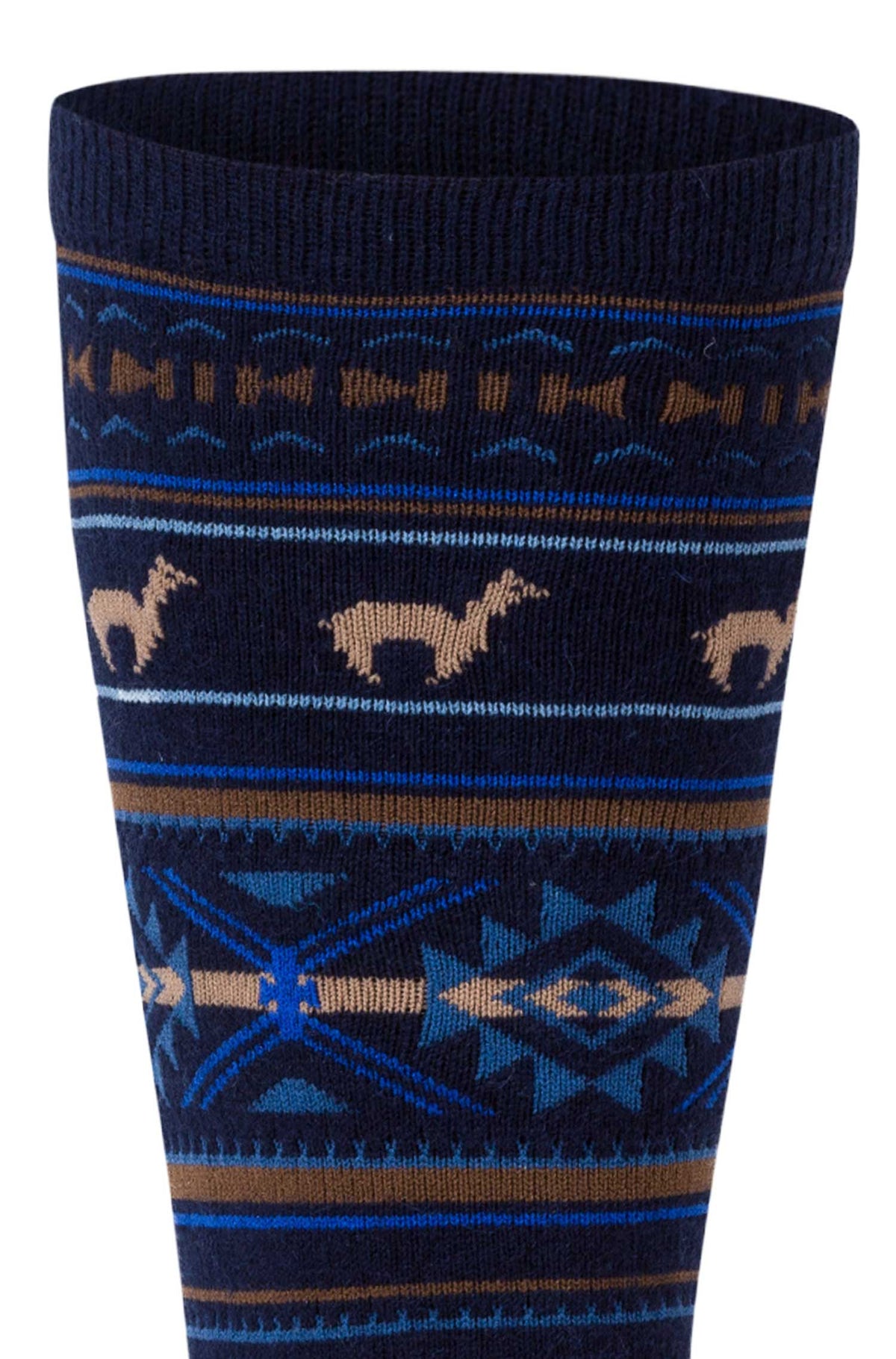 Alpaka Socken JACQUARD aus 70% Baby Alpaka und 25% Pima Baumwolle-marine/royal