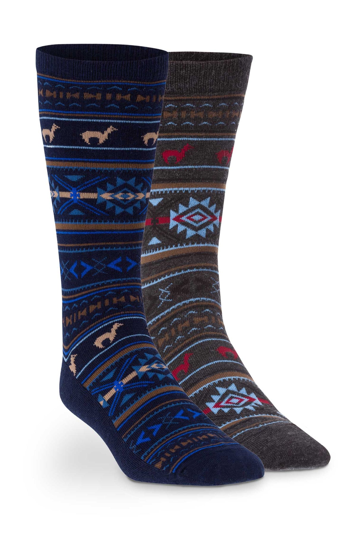 Alpaka Socken JACQUARD aus 70% Baby Alpaka und 25% Pima Baumwolle-marine/royal