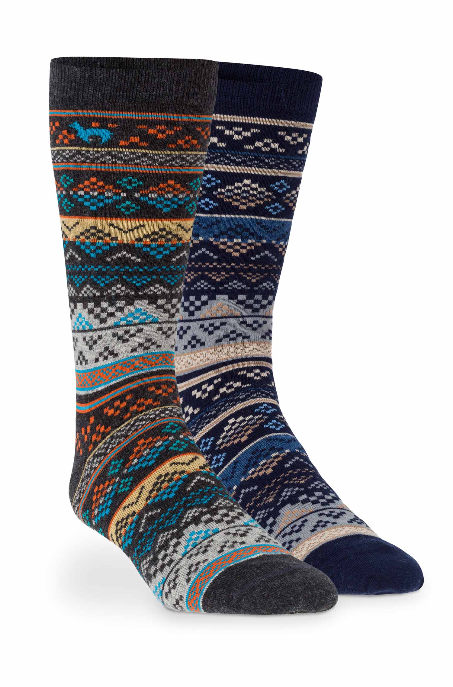 Alpaka Socken INKA aus 70% Baby Alpaka & 25% Pima Baumwolle-blau/apricot