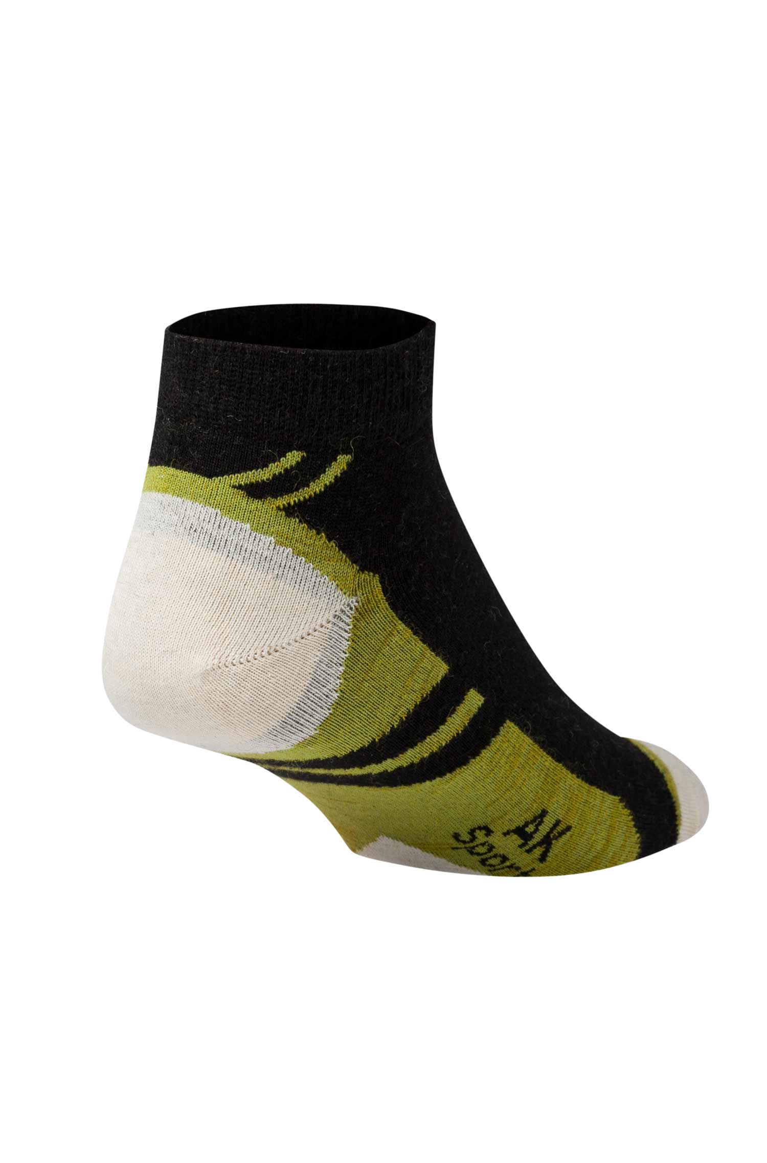 Premium SPORT SNEAKER SOCKE in Naturfaser Qualität-schwarz/grün