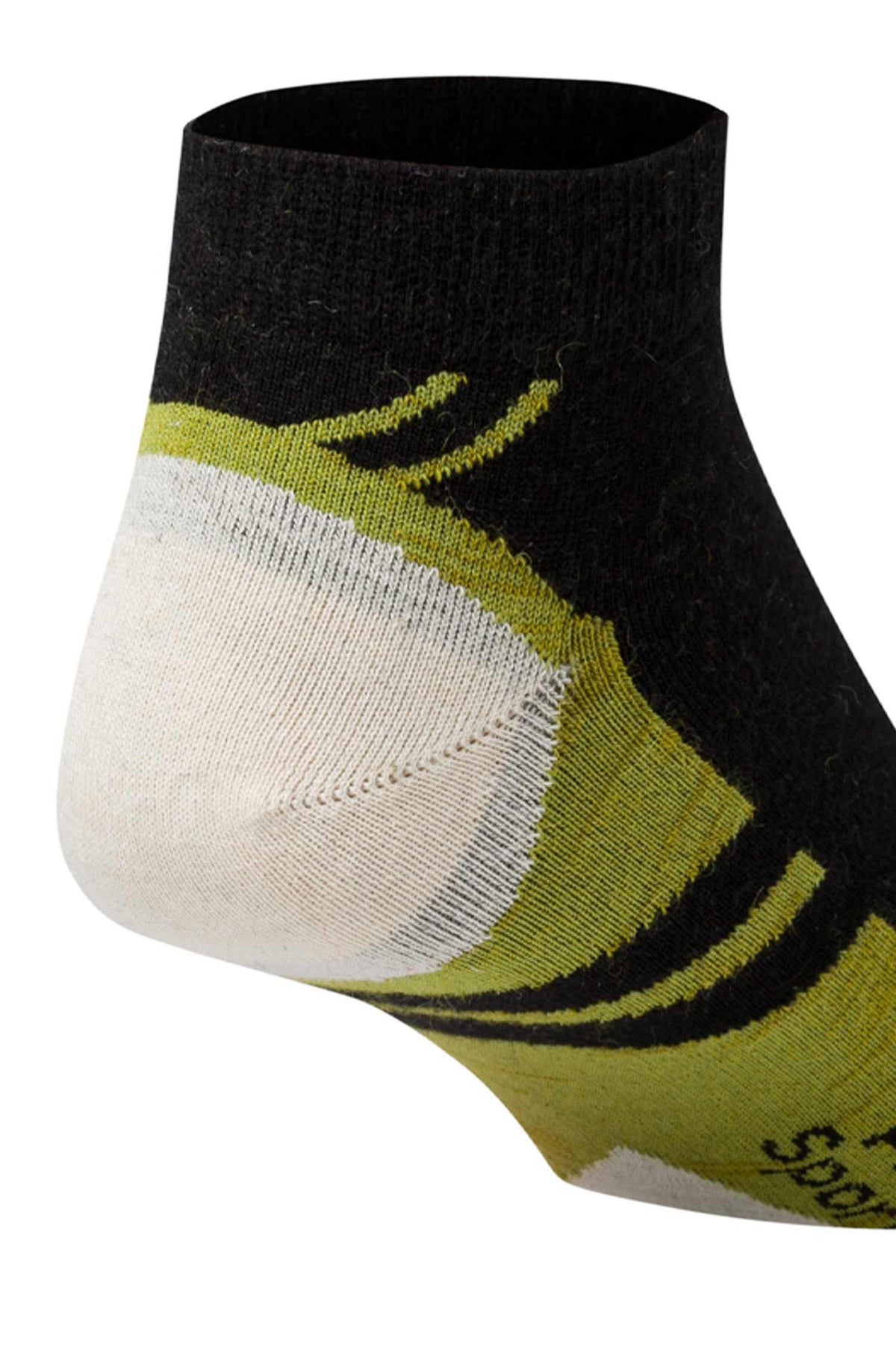 Premium SPORT SNEAKER SOCKE in Naturfaser Qualität-schwarz/grün