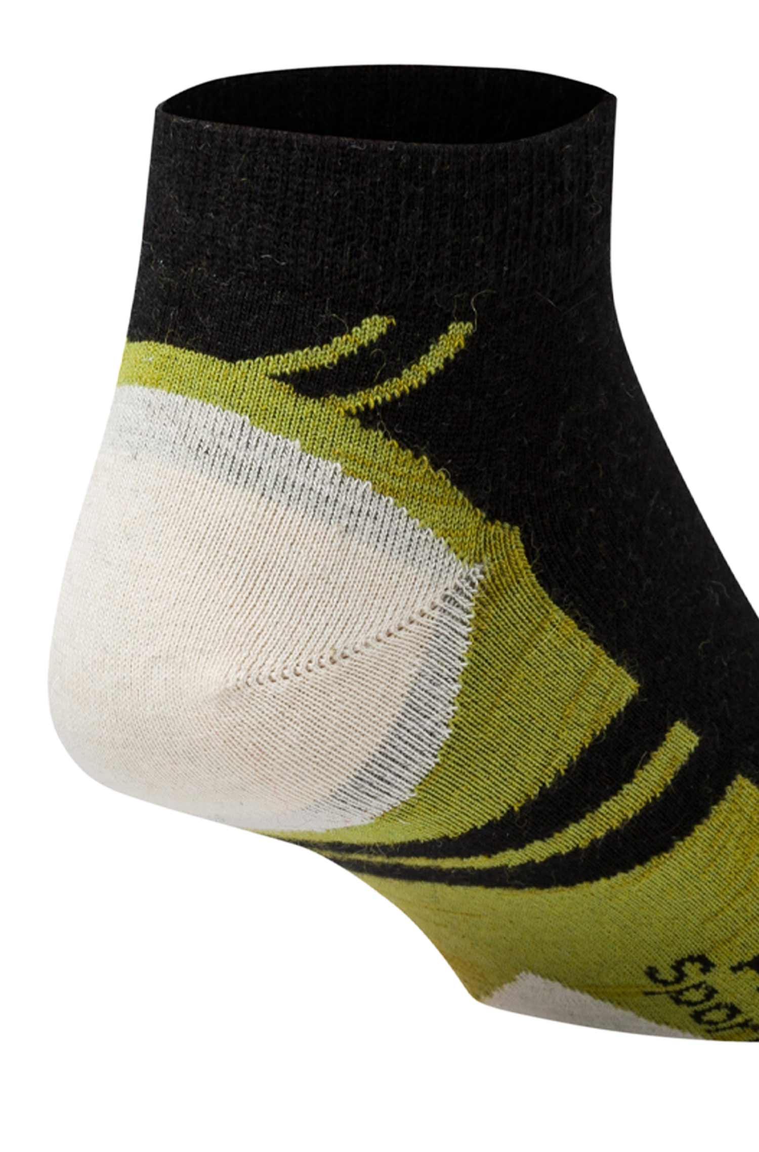 6er-Pack Premium SPORT SNEAKER SOCKE in Naturfaser Qualität-schwarz/grün
