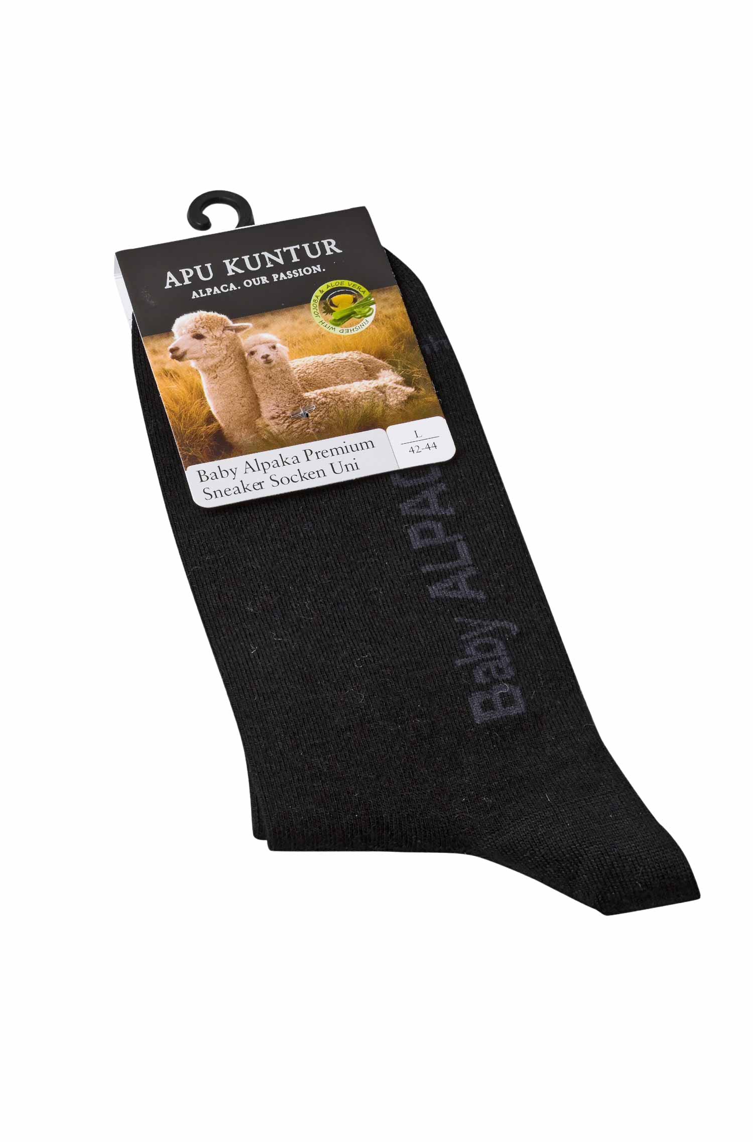 Premium SNEAKER SOCKE UNI in Naturfaser Qualität-schwarz