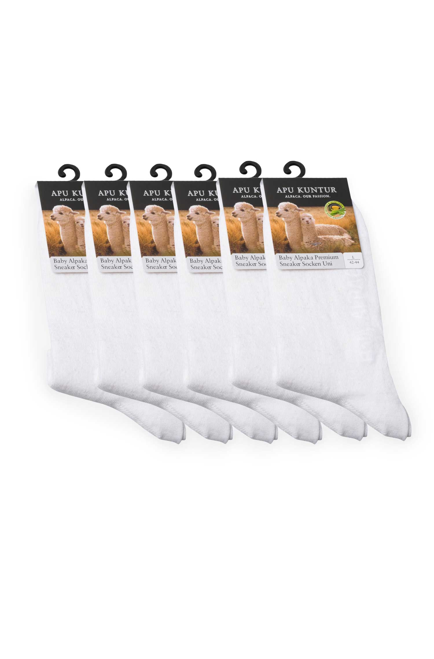 6er-Pack Premium SNEAKER SOCKE UNI in Naturfaser Qualität-weiss