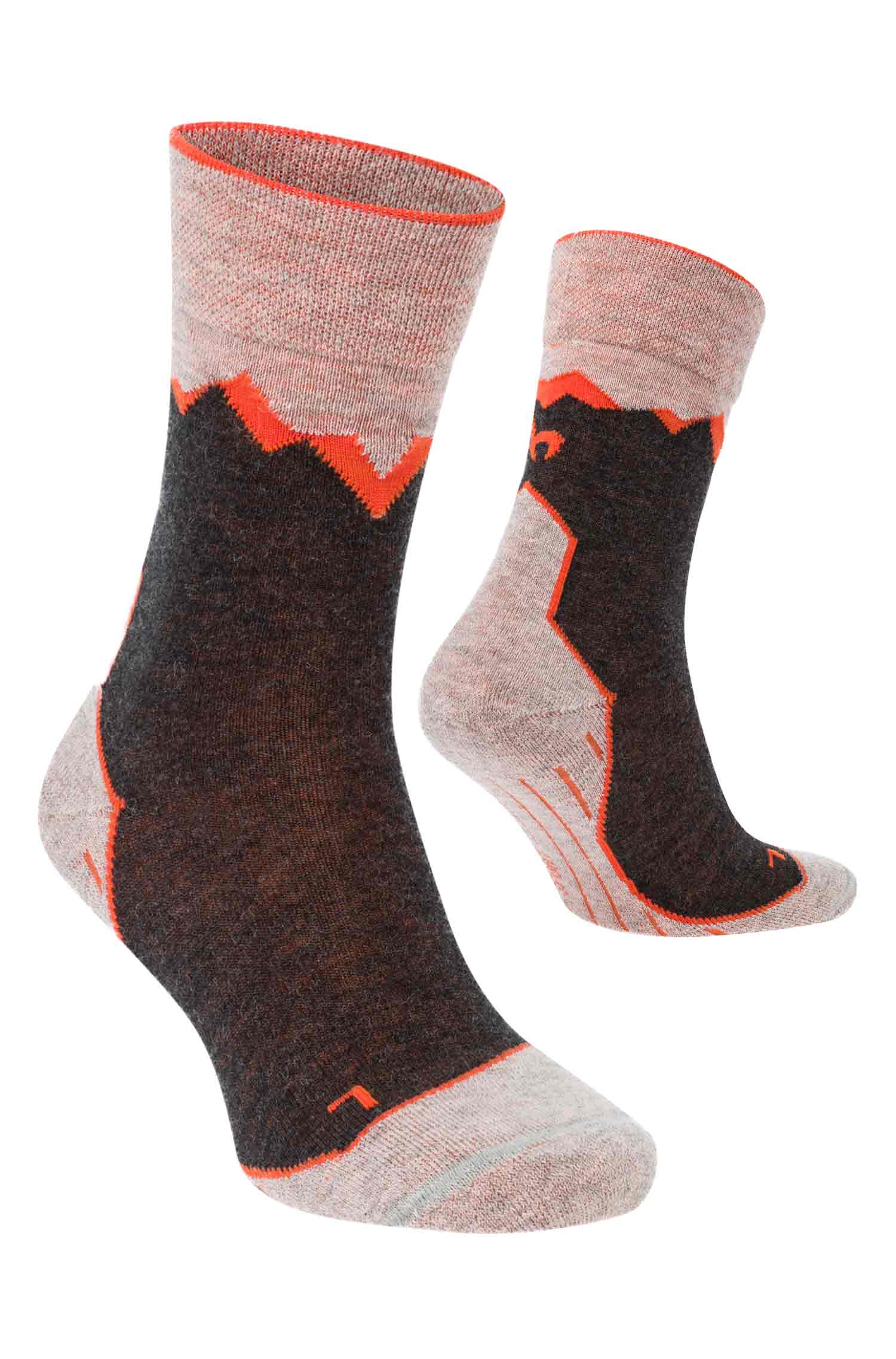 6er-Pack Premium Alpaka WANDERSOCKEN-sand/orange