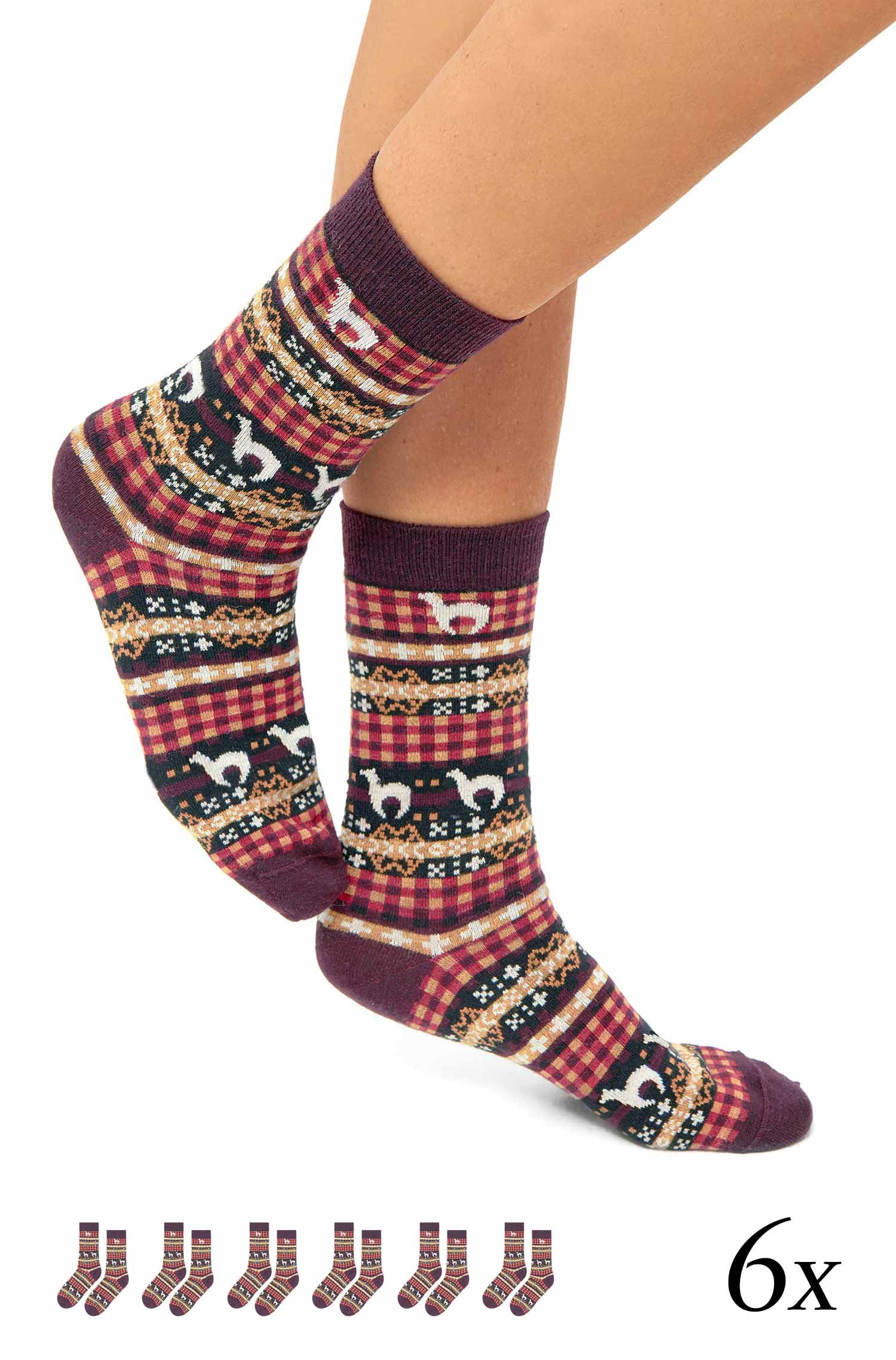 Baby Alpaka Premium Socken CANDELA - 6er-Pack aus Alpaka-Baumwoll-Mix-candela