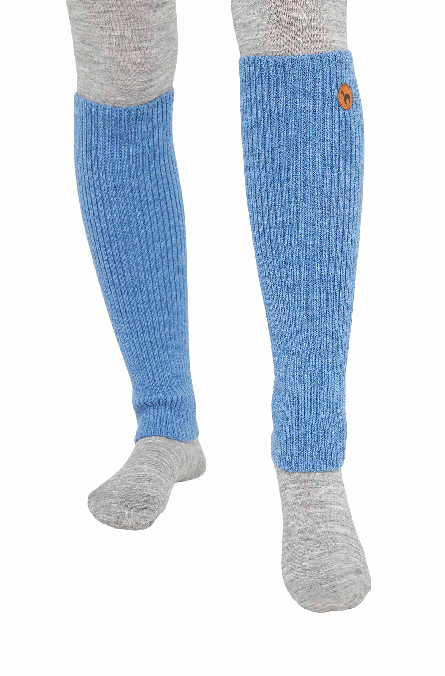 Alpaka Beinstulpen RIPP kurz aus 100% Baby Alpaka-sky blue