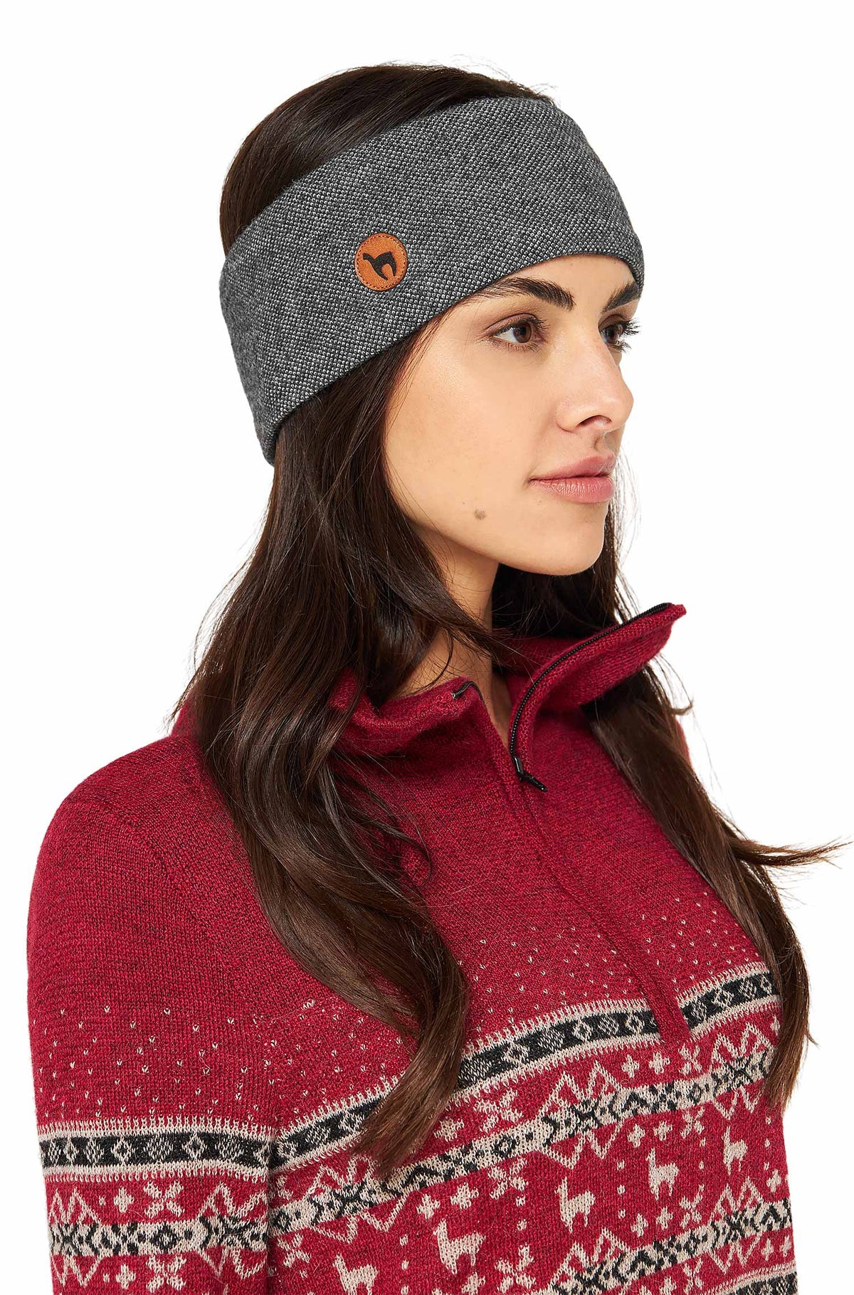 Alpaka Stirnband ALPACA SPORT Stirnband aus 50% Baby Alpaka und 45% Wolle-anthrazit