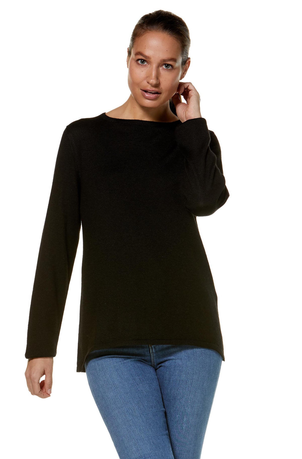 Alpaka Pullover BASIC aus 100% Baby Alpaka-schwarz